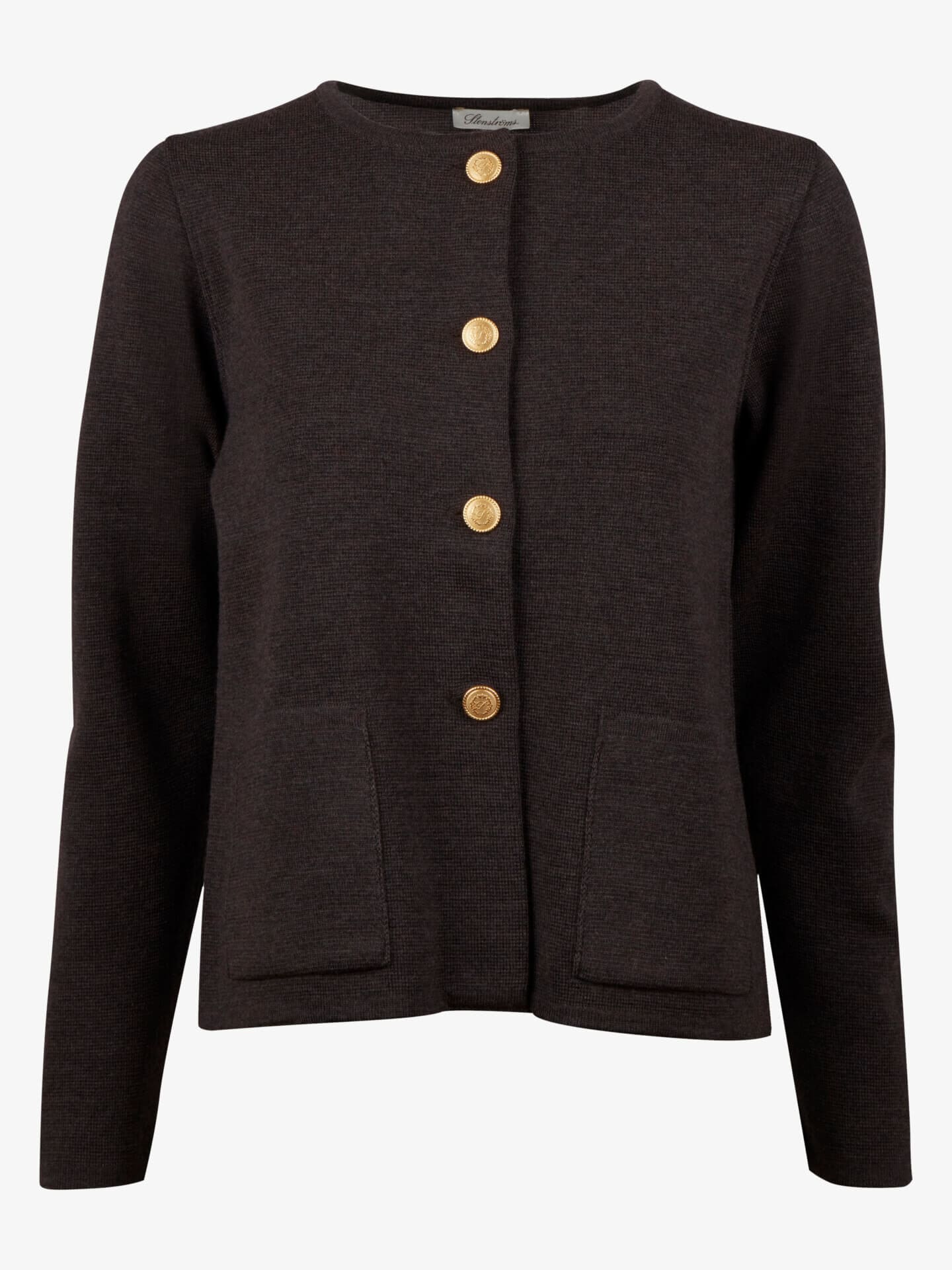 Stina Dark brown Merino Wool Cardigan  (placeholder)