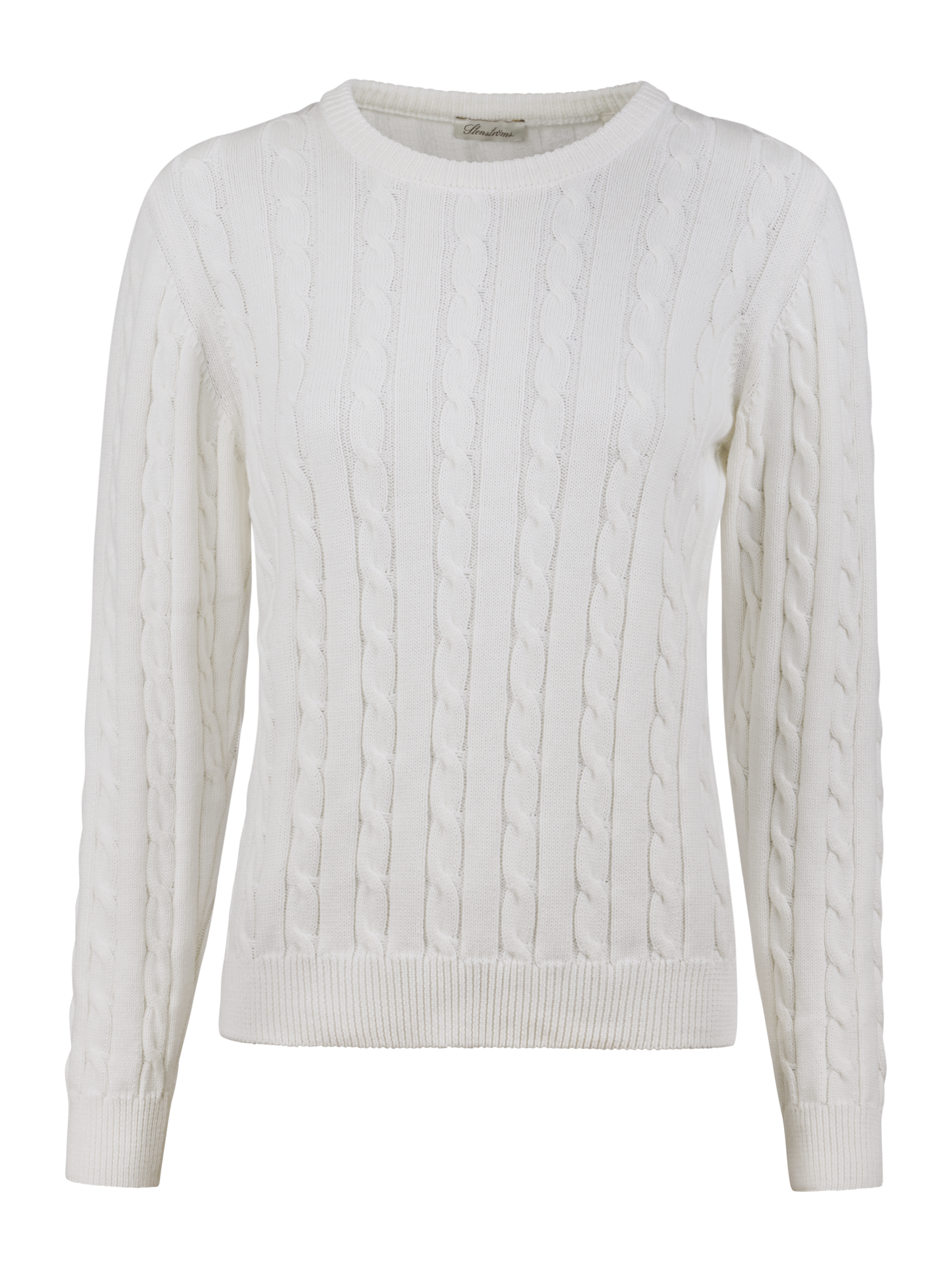 Stenströms Hermine Offwhite Kabelstickad Tröja | Dam | Damtröjor & Stickat | Storlek: M | Offwhite | Kabelstickad | Lång Ärm