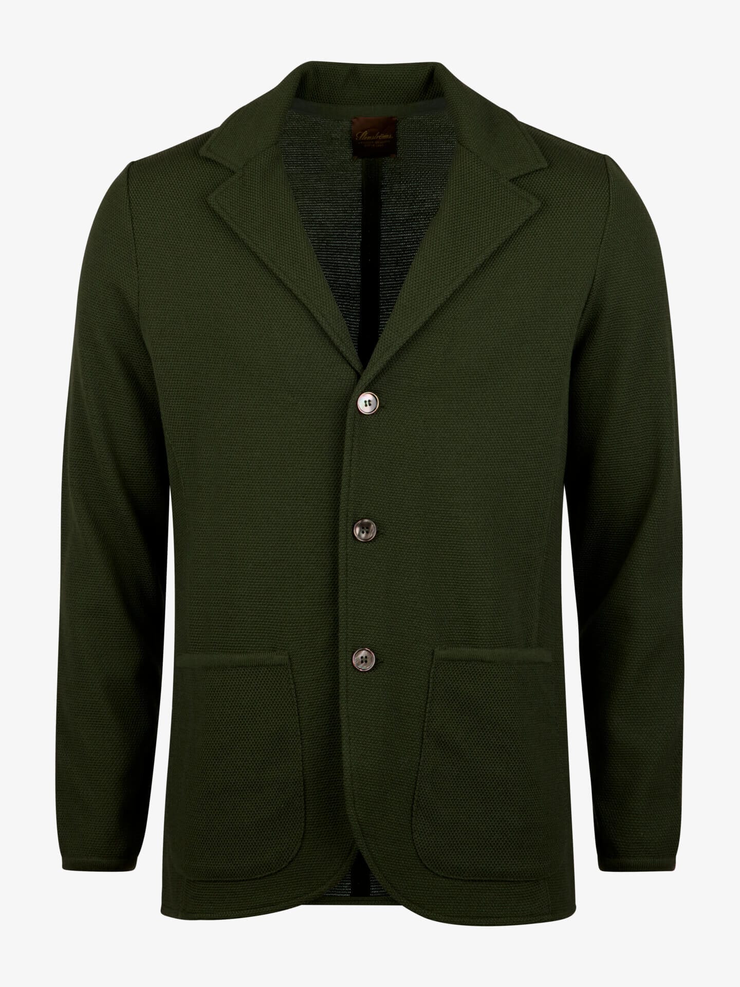 Stenströms Mörkgrön Merinoullsblazer med Struktur | Herr | Jackor & Kavajer | Storlek: 3XL | Mörkgrön | Lång Ärm