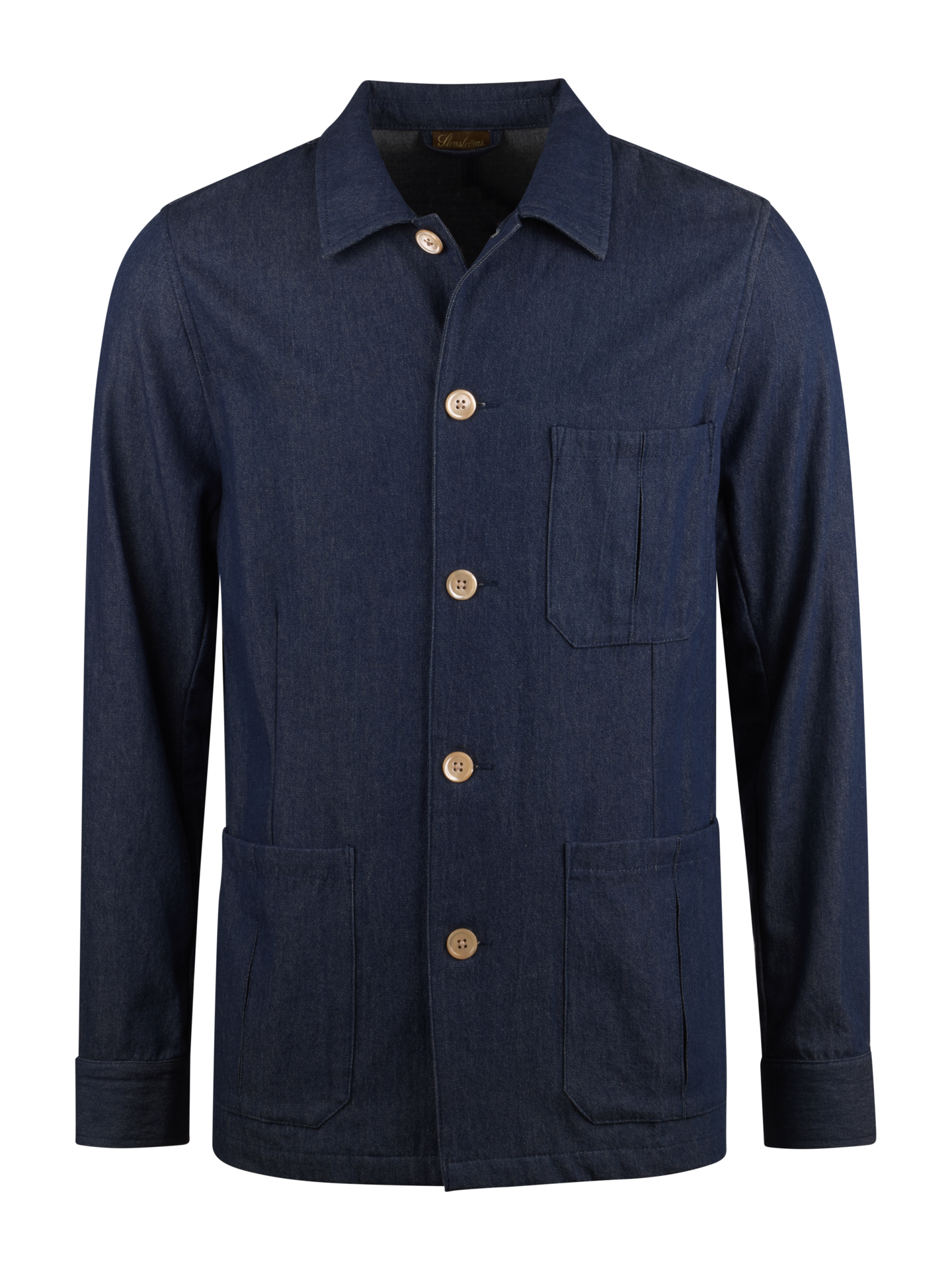 Stenströms Mørke blå Denim-Overshirt | Herre | Jakker & Blazere | Størrelse: 3XL | Mørke blå | Solid | Lange Ermer