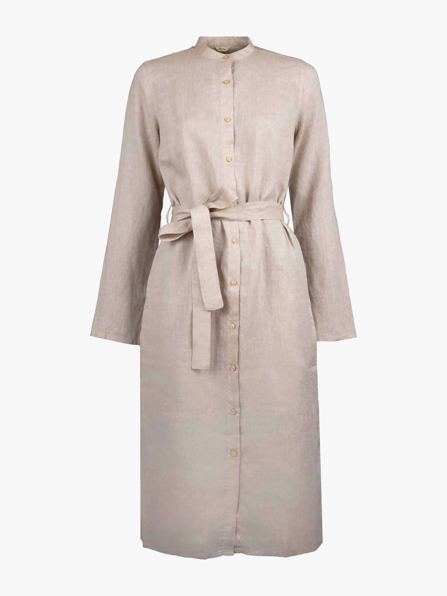 Stenströms Anette Beige Linneklänning | Dam | Klänningar | Storlek: 38 | Beige | Lång Ärm