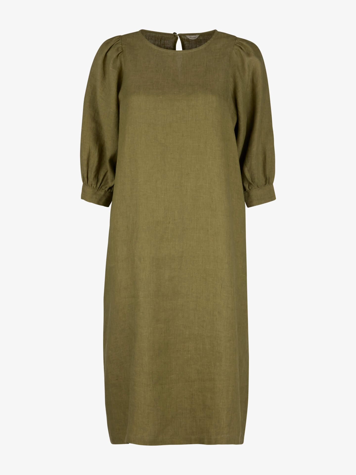 Stenströms Hailey Grön Linneklänning | Dam | Klänningar | Feminine | Storlek: XS | Grön | Enfärgad | 3/4 Ärm