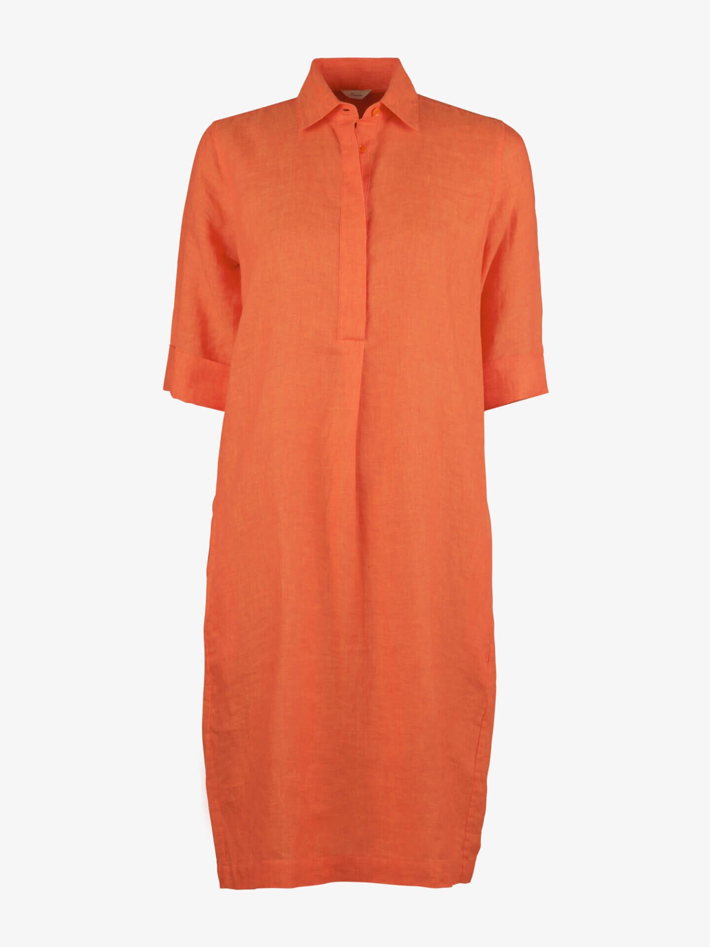 Stenströms Aud Orange Linneklänning | Dam | Klänningar | Storlek: XL | Orange | Enfärgad | 3/4 Ärm