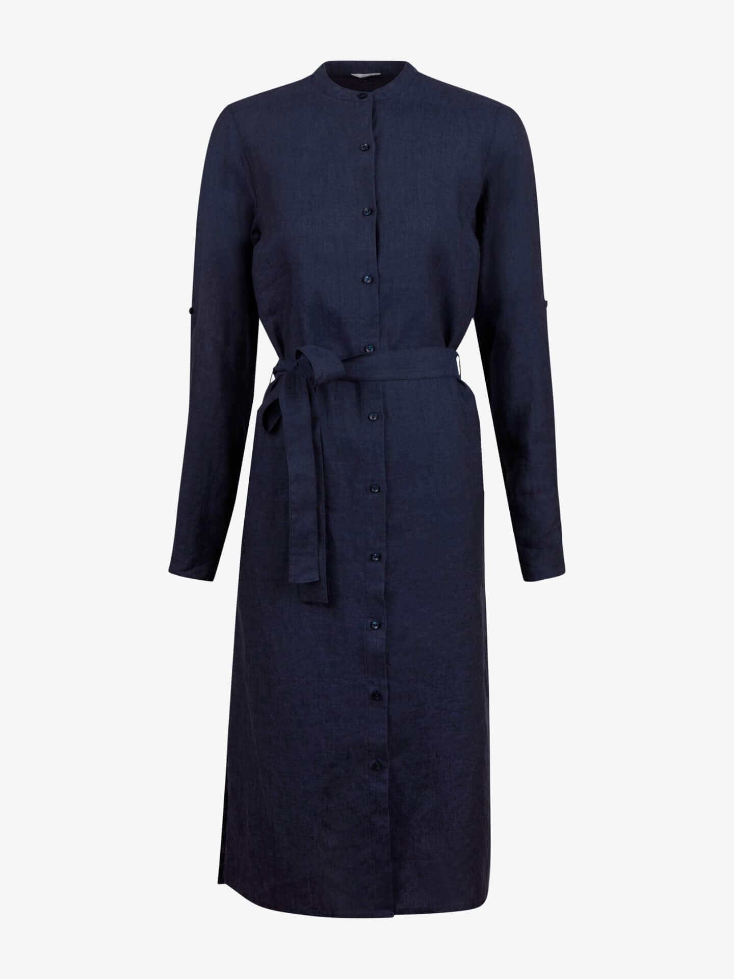 Stenströms Anette Marineblå linkjole | Dame | Kjoler | Feminine | Størrelse: XL | Marineblå | Solid | Lange Ermer