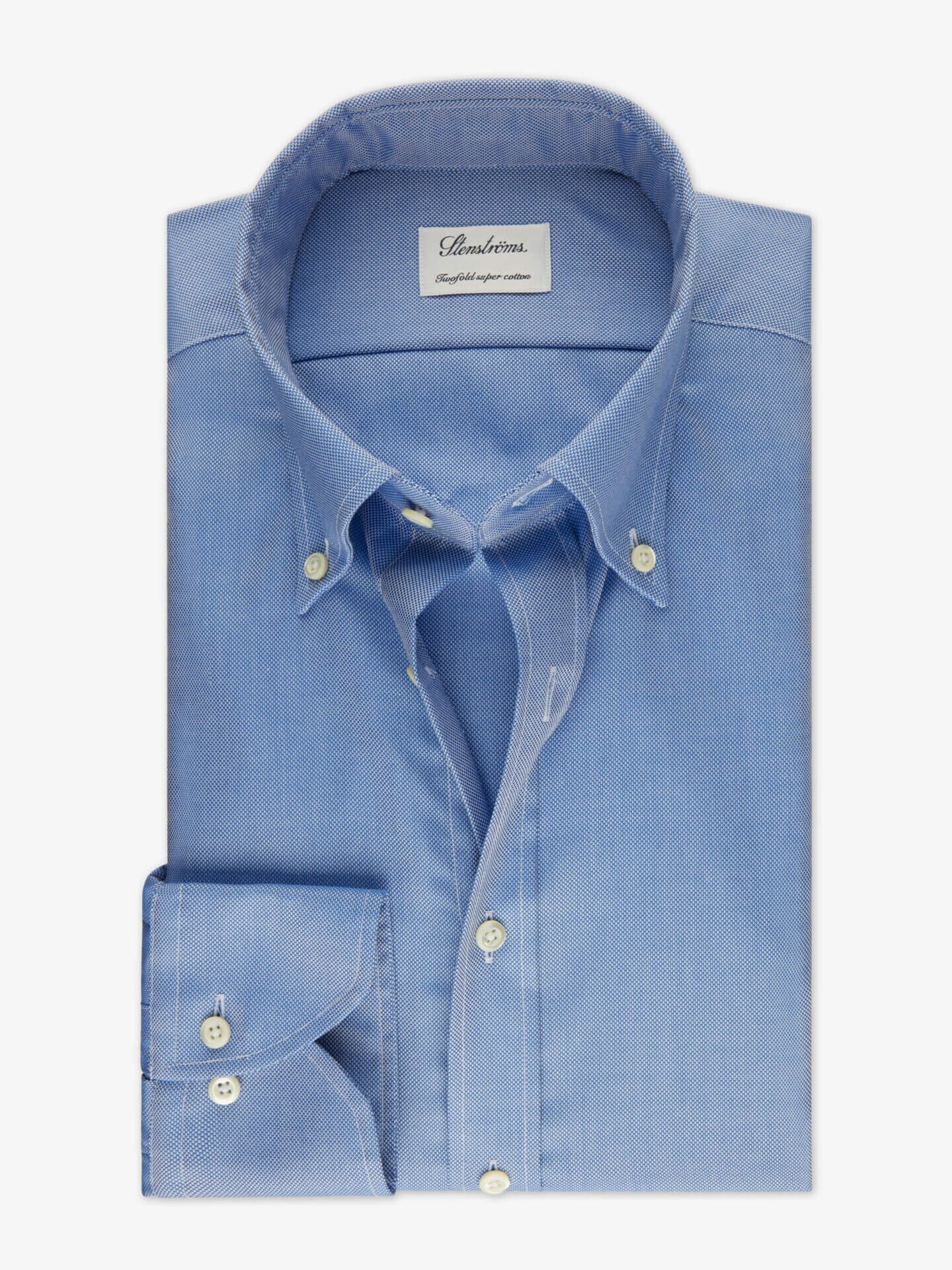 Stenströms Blue Oxford Shirt | Herre | Herreskjorter | Fitted Body | Størrelse: 47 | Blå | Solid | Lange Ermer