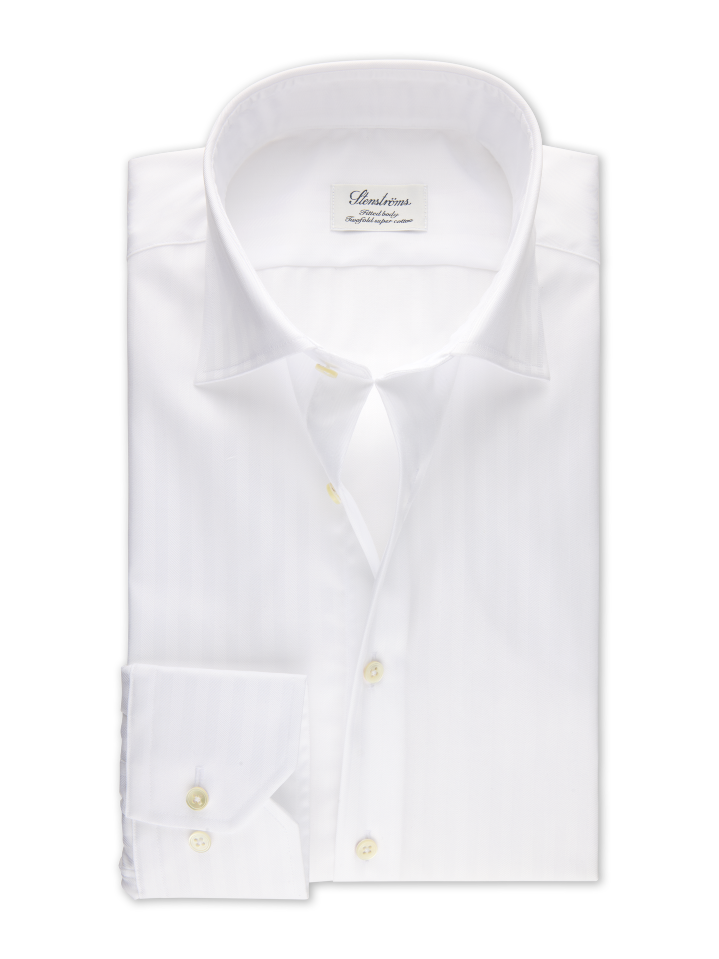 Stenströms Hvit twillskjorte | Herre | Herreskjorter | Fitted Body | Størrelse: 48 | Hvit | Lange Ermer