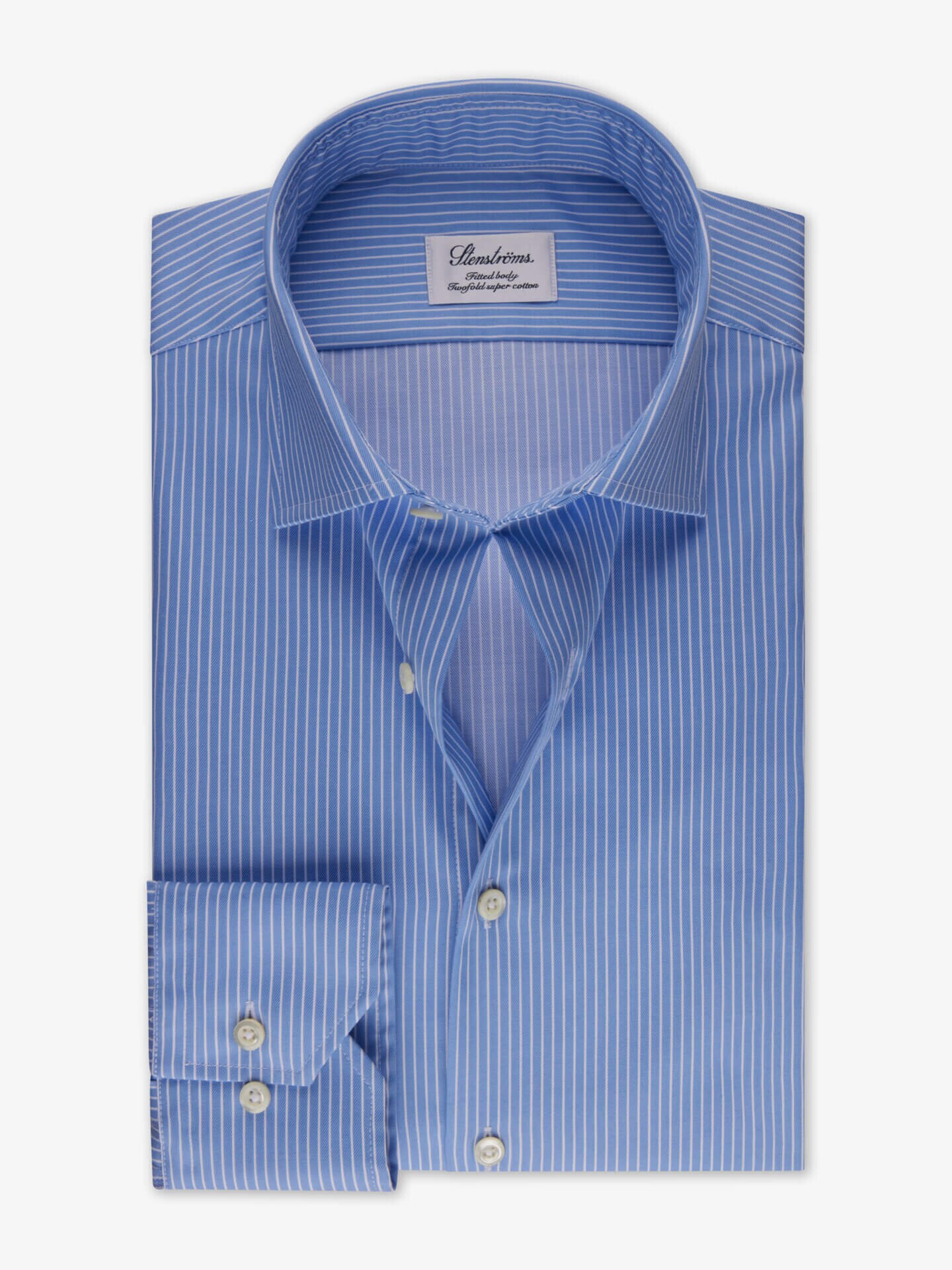 Stenströms Lyse blå stripete twillskjorte | Herre | Herreskjorter | Fitted Body | Størrelse: 37 | Lyse blå | Striped | Lange Ermer