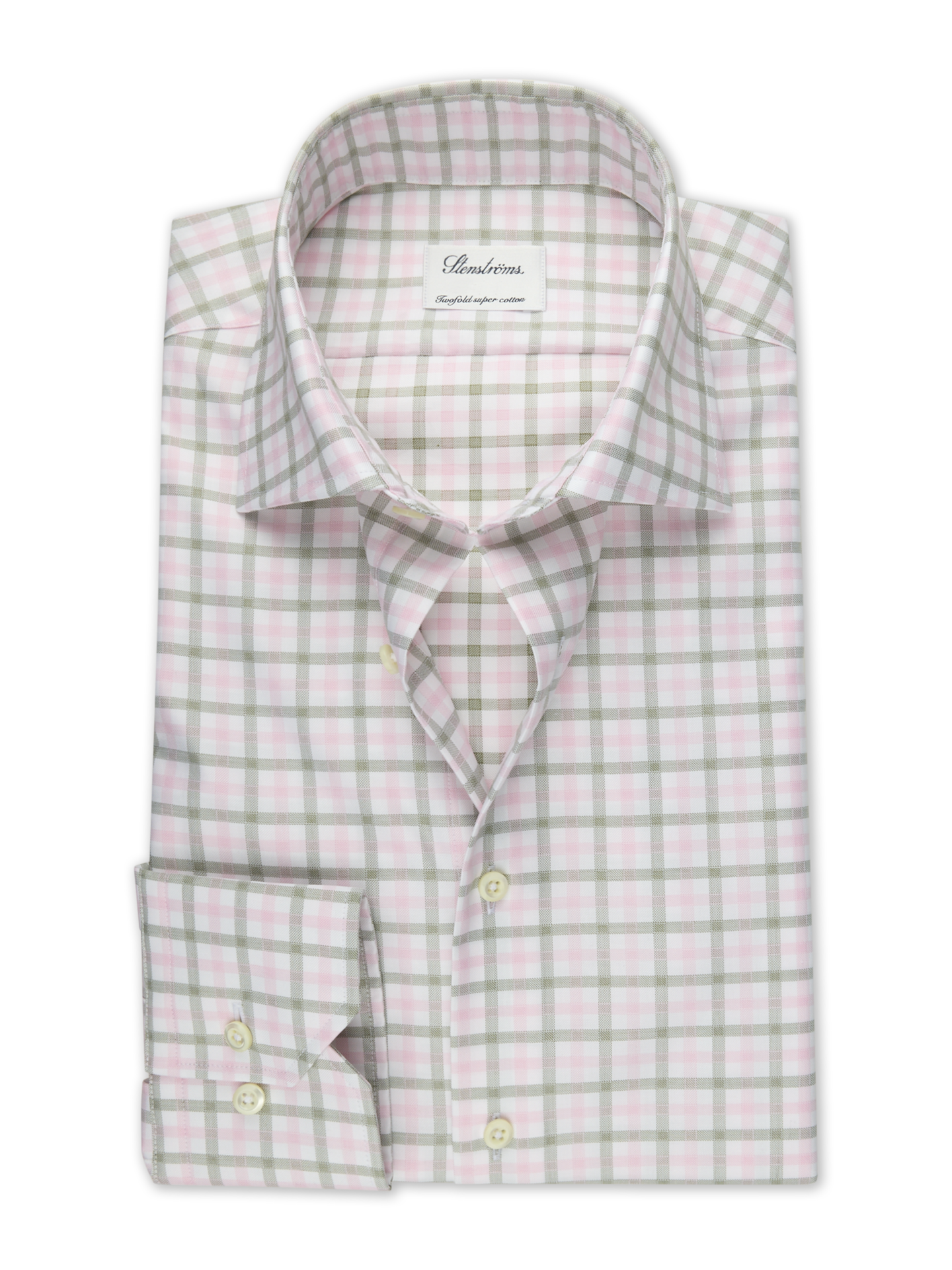Stenströms Mørk rosa Oxford-skjorte med hundetannsmønster | Herre | Herreskjorter | Fitted Body | Størrelse: 41 | Mørk rosa | Checked | Lange Ermer