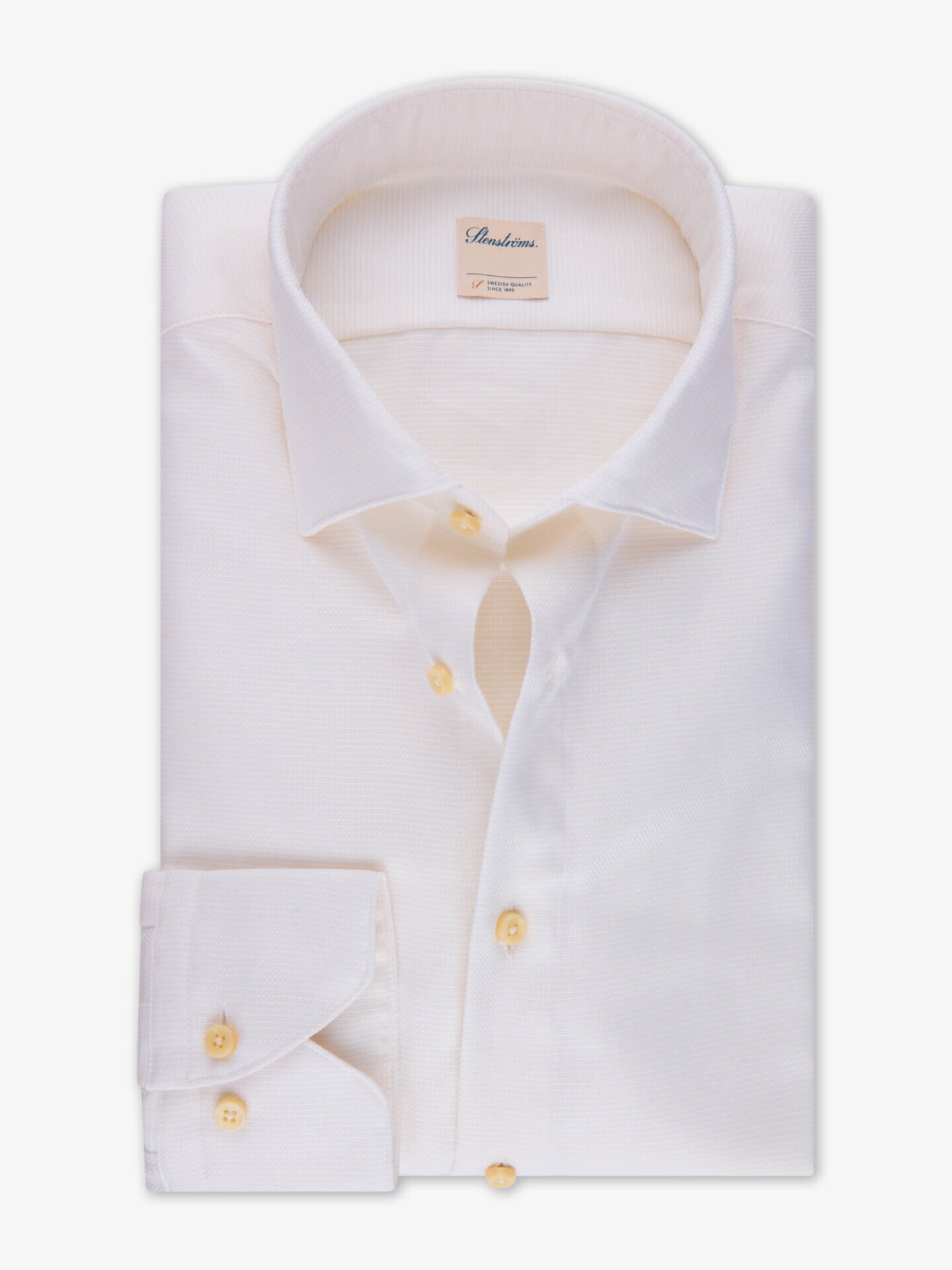 Stenströms Offwhite Oxfordskjorta med Struktur | Herr | Herrskjortor | Fitted Body | Storlek: M | Offwhite | Enfärgad | Lång Ärm