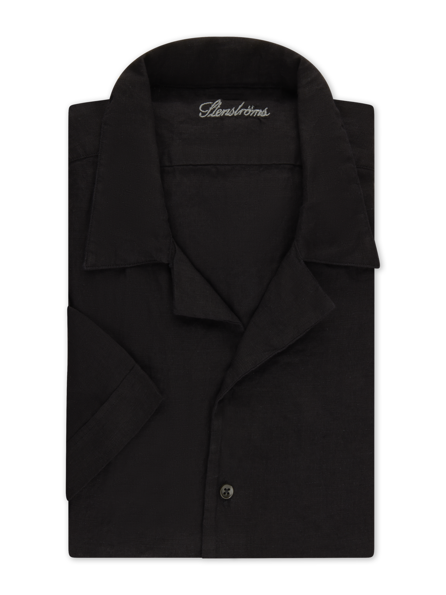 Stenströms Svart Linneskjorta, Kort Ärm | Herrskjortor | Storlek: M |