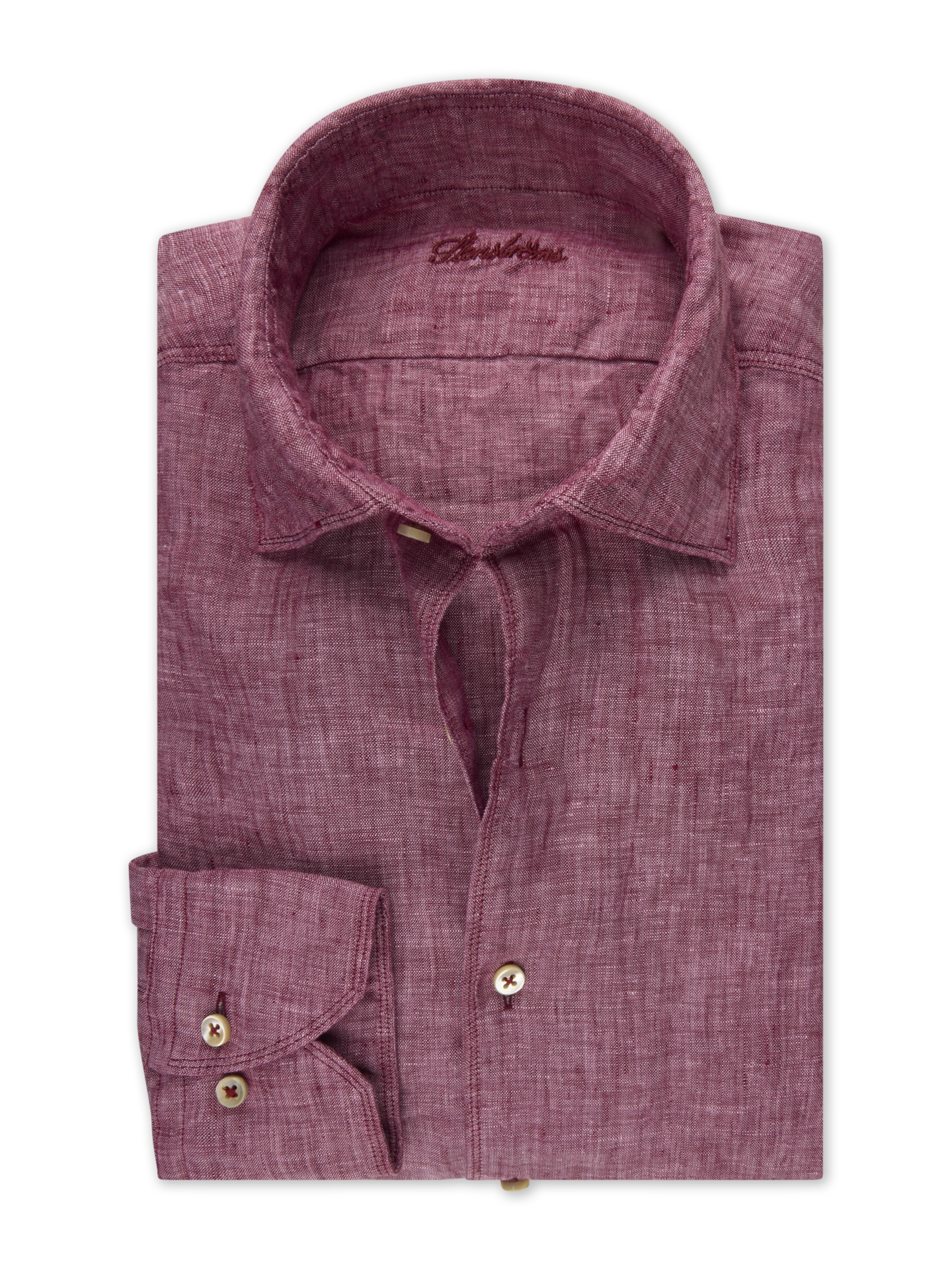 Stenströms Rosa Linneskjorta | Herr | Herrskjortor | Fitted Body | Storlek: M | Rosa | Enfärgad | Lång Ärm