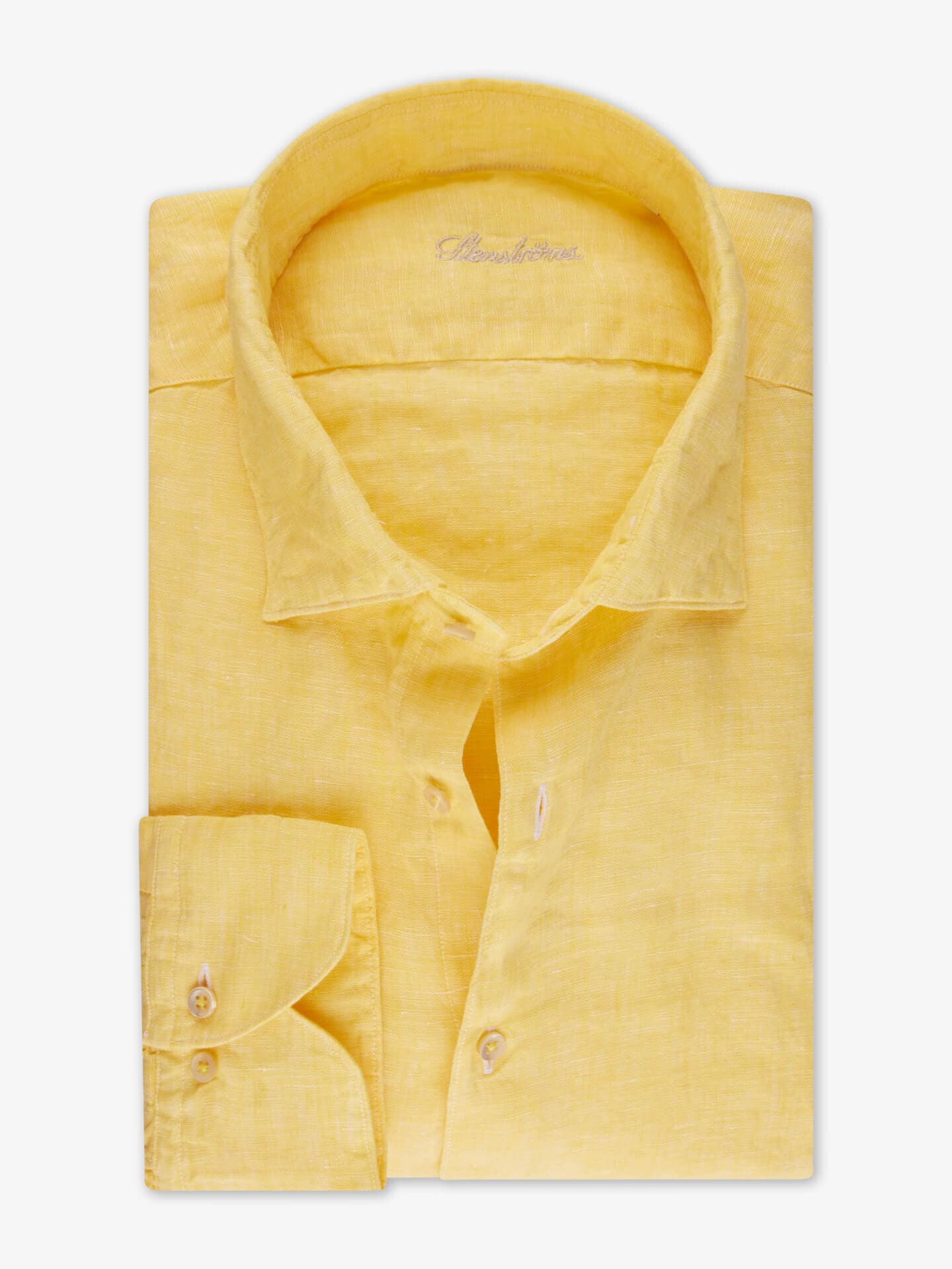 Stenströms Lys gul Linskjorte | Herreskjorter | Størrelse: XXL |