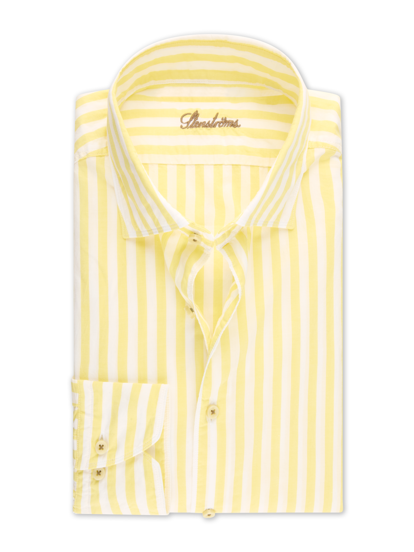 Stenströms Avslappet stripete Gul poplinskjorte | Herre | Herreskjorter | Fitted Body | Størrelse: XXL | Gul | Striped | Lange Ermer