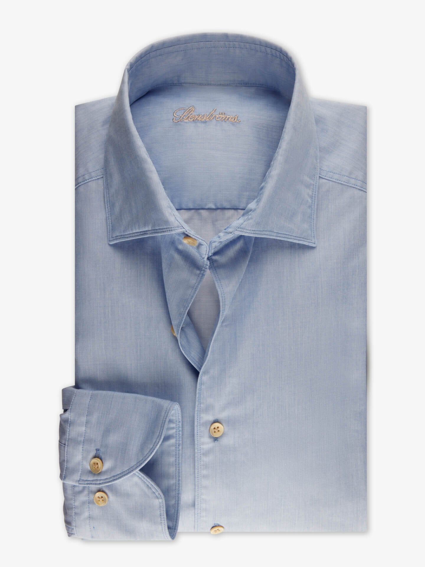 Stenströms Casual Blå Poplinskjorta | Herr | Herrskjortor | Fitted Body | Storlek: 3XL | Blå | Enfärgad | Lång Ärm