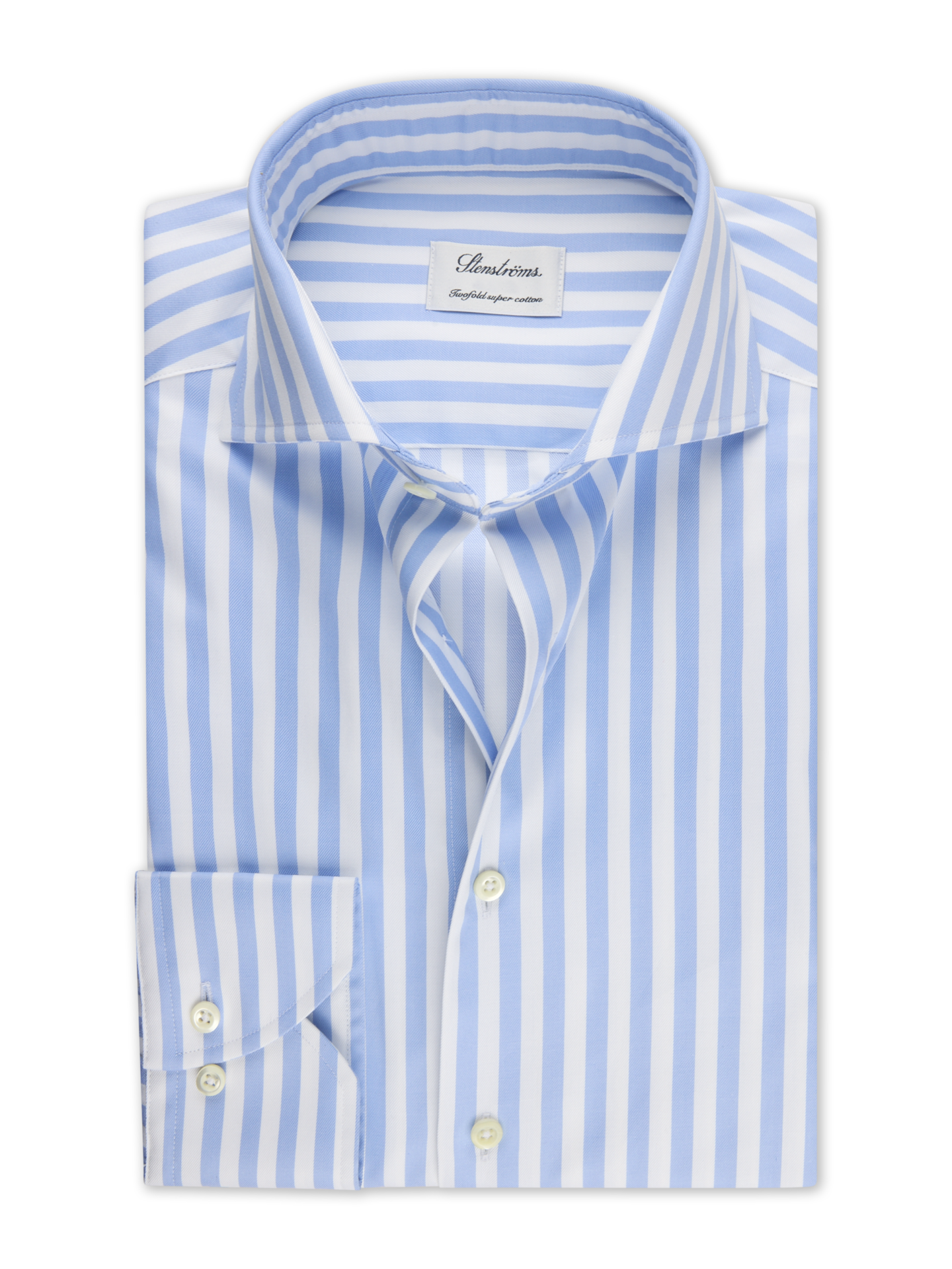 Stenströms Lyse blå stripete twillskjorte | Herre | Herreskjorter | Slimline | Størrelse: 36 | Lyse blå | Striped | Lange Ermer