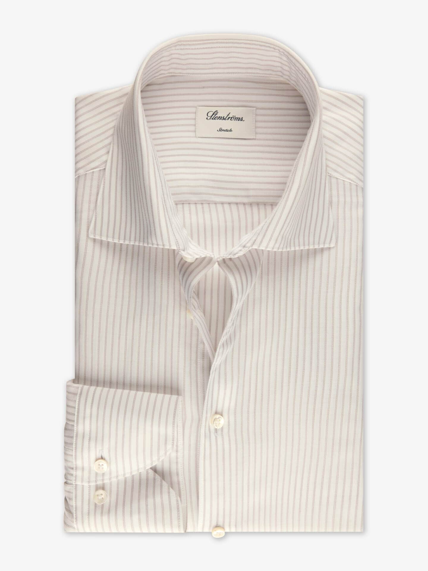 Stenströms Lysegrå stripete twillskjorte | Herre | Herreskjorter | Slimline | Størrelse: 45 | Lysegrå | Striped | Lange Ermer