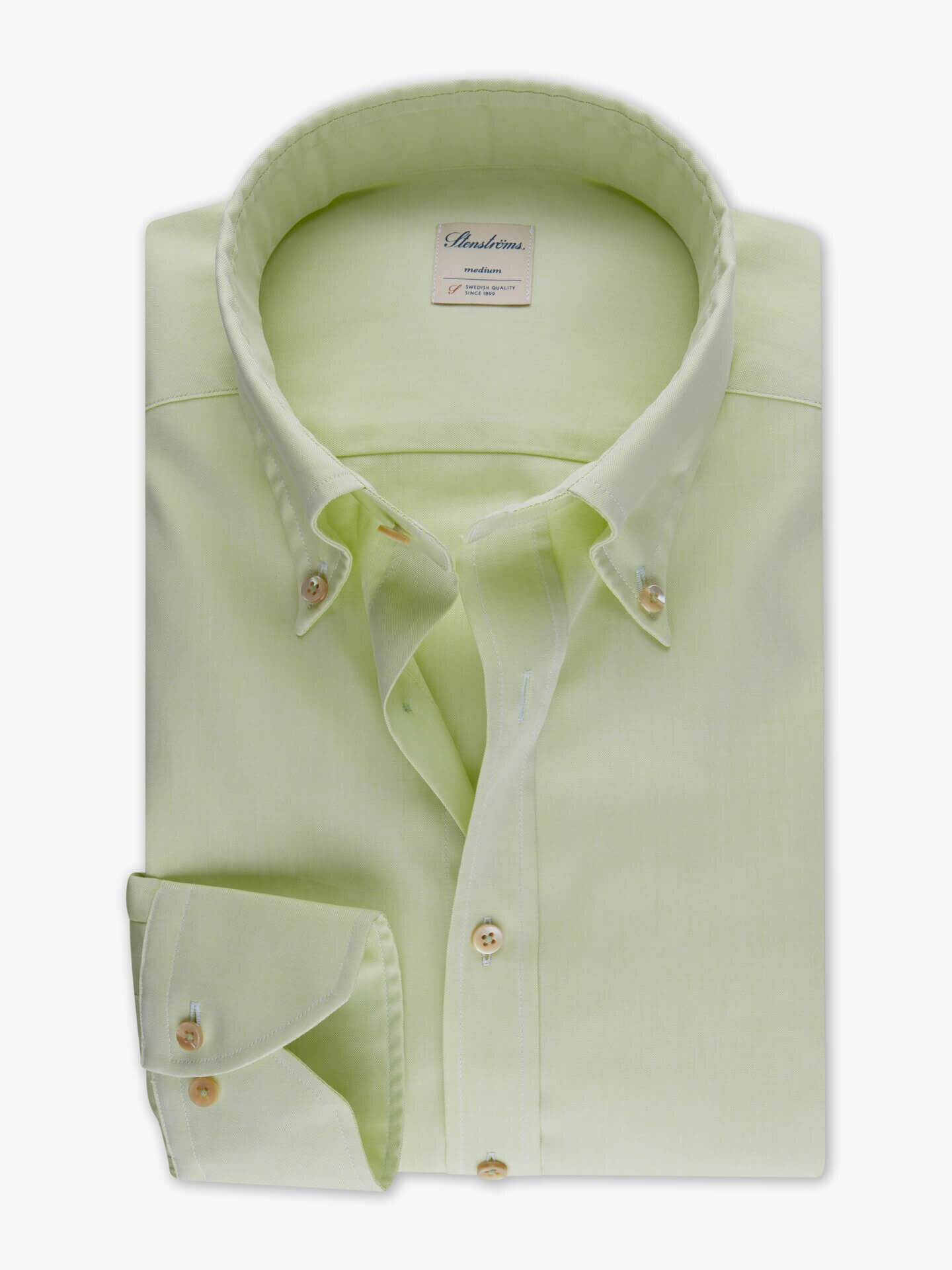 Stenströms Casual Ljusgrön Oxfordskjorta | Herr | Herrskjortor | Slimline | Storlek: XL | Ljusgrön | Enfärgad | Lång Ärm