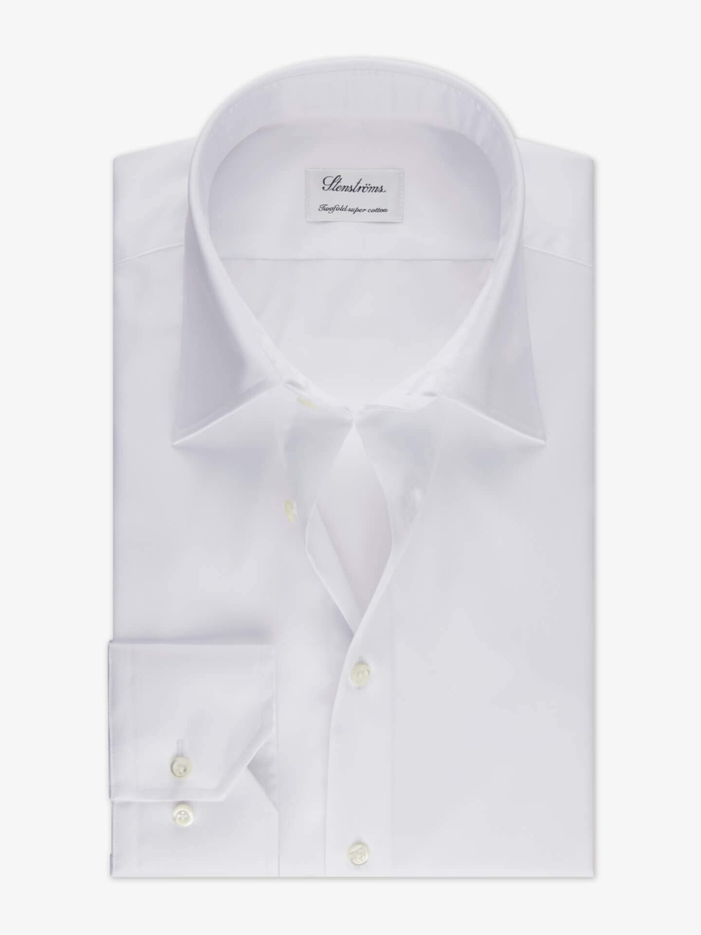 Stenströms Hvit Twillskjorte | Herre | Herreskjorter | Slimline | Størrelse: 38 | Hvit | Solid | Lange Ermer