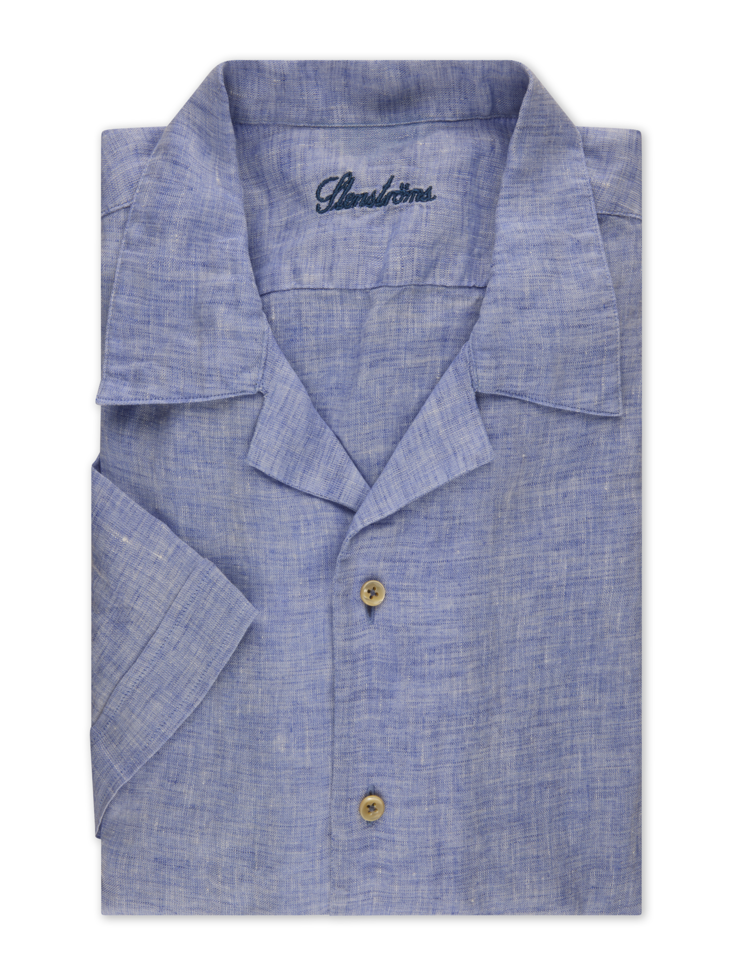 Stenströms Blå Linneskjorta, Kort Ärm | Herrskjortor | Storlek: S |