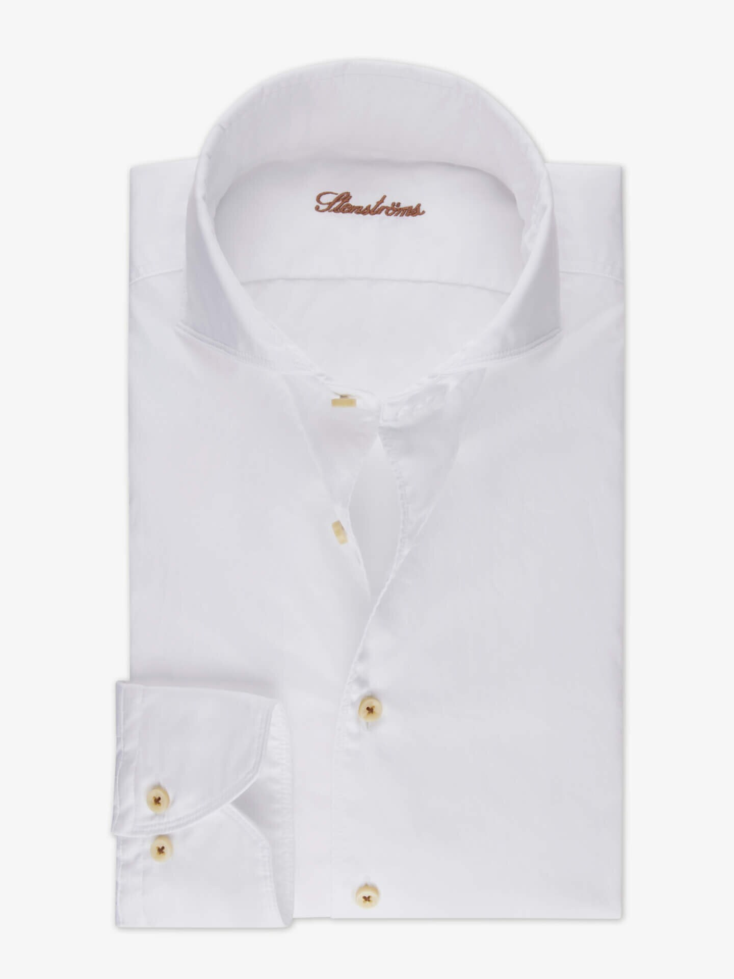 Stenströms Hvit Twillskjorte, XL-ermer | Herre | Herreskjorter | Slimline | Størrelse: M | Hvit | Solid | Ekstra Lange Ermer