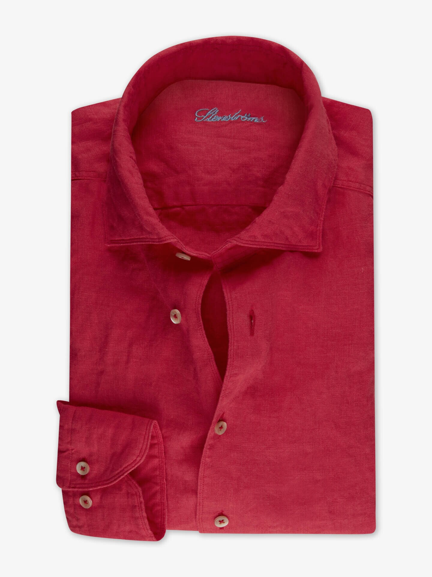 Stenströms Rosa Linneskjorta | Herr | Herrskjortor | Slimline | Storlek: M | Rosa | Enfärgad | Lång Ärm