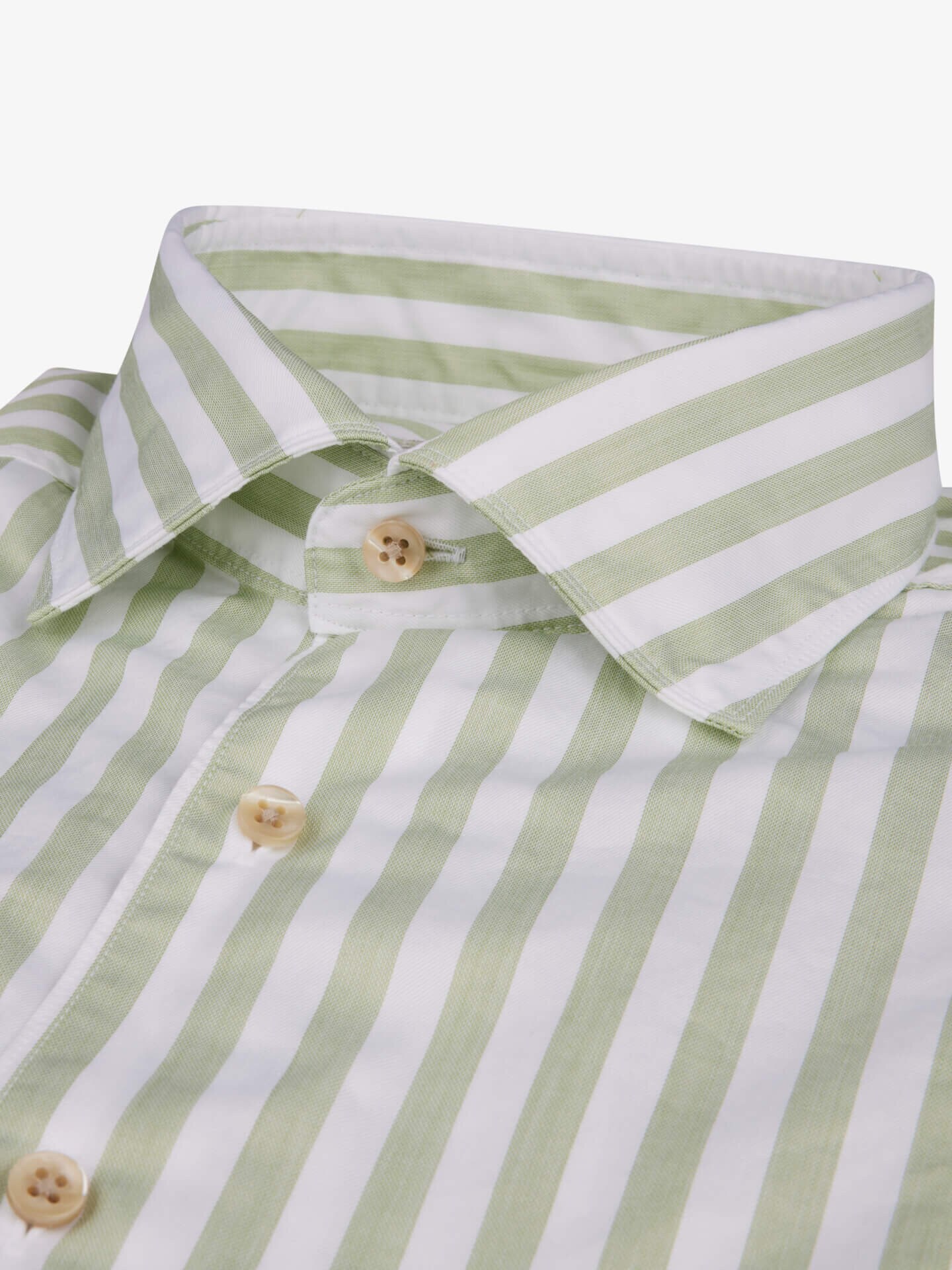 Casual Light green Striped Twill Shirt 