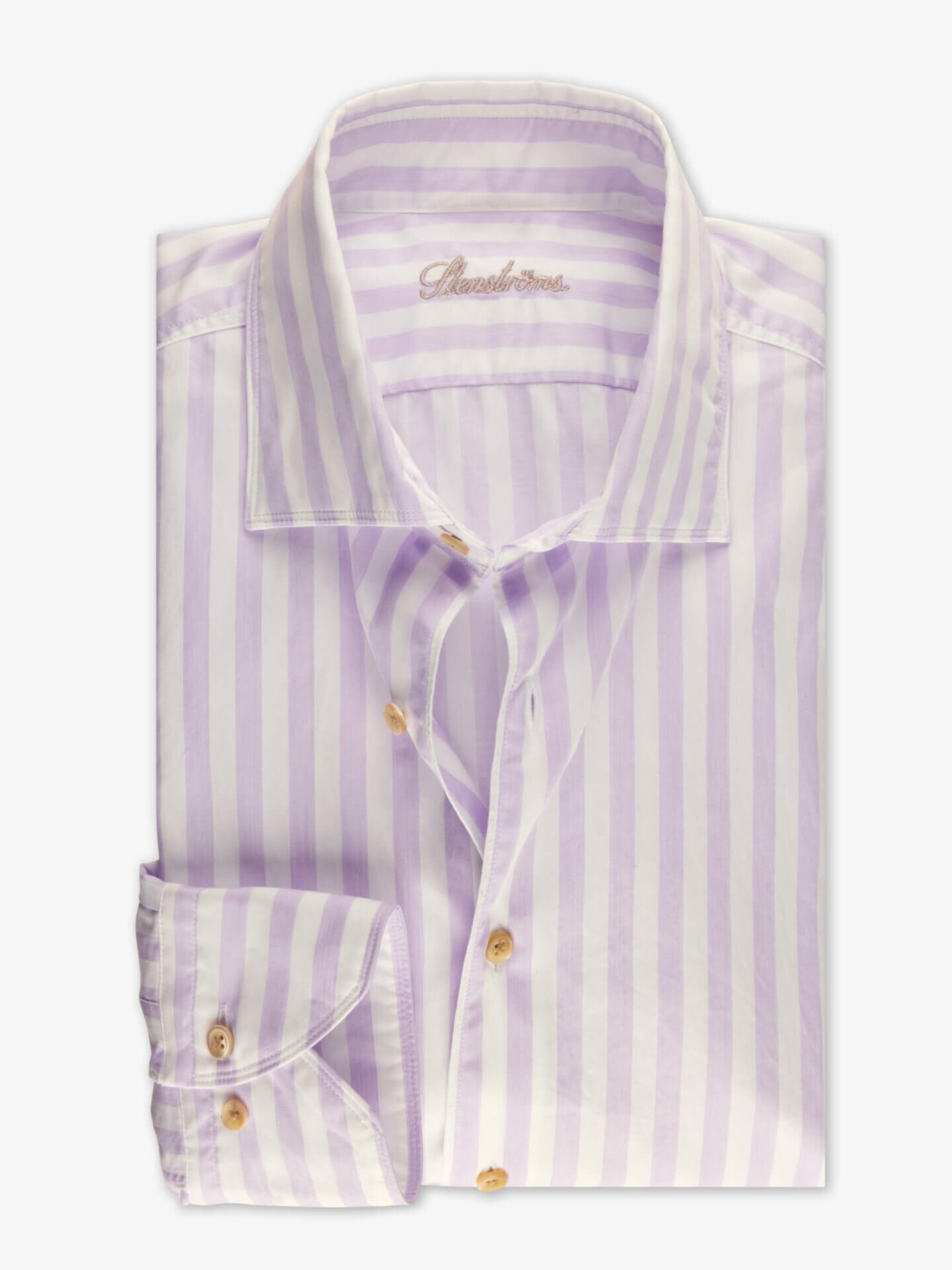 Stenströms Casual Ljuslila Randig Twillskjorta | Herr | Herrskjortor | Slimline | Storlek: XXL | Ljuslila | Randig | Lång Ärm