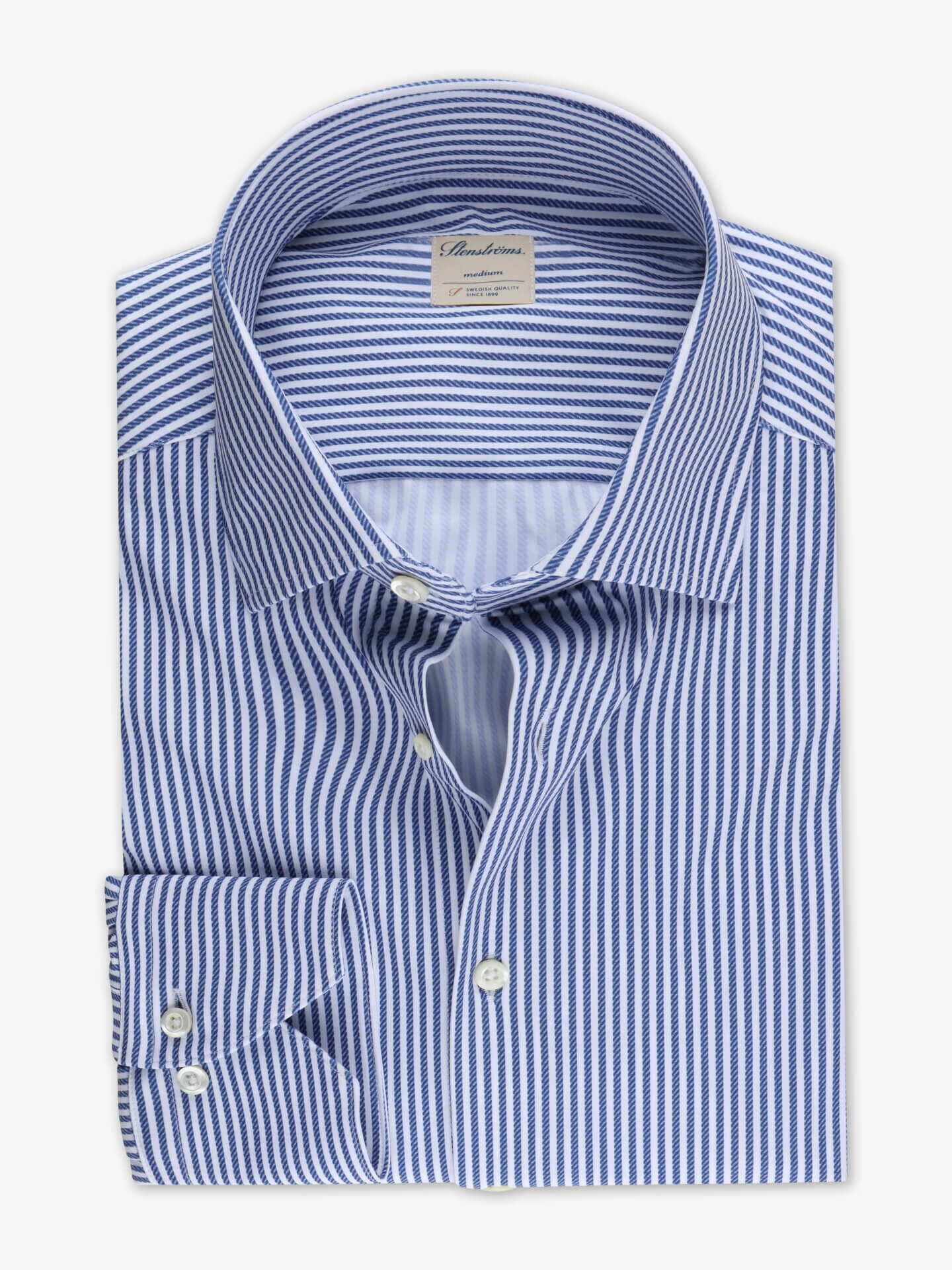Stenströms Casual Striped Jersey Shirt | Herre | Herreskjorter | Slimline | Størrelse: XL | Mørke blå | Striped | Lange Ermer