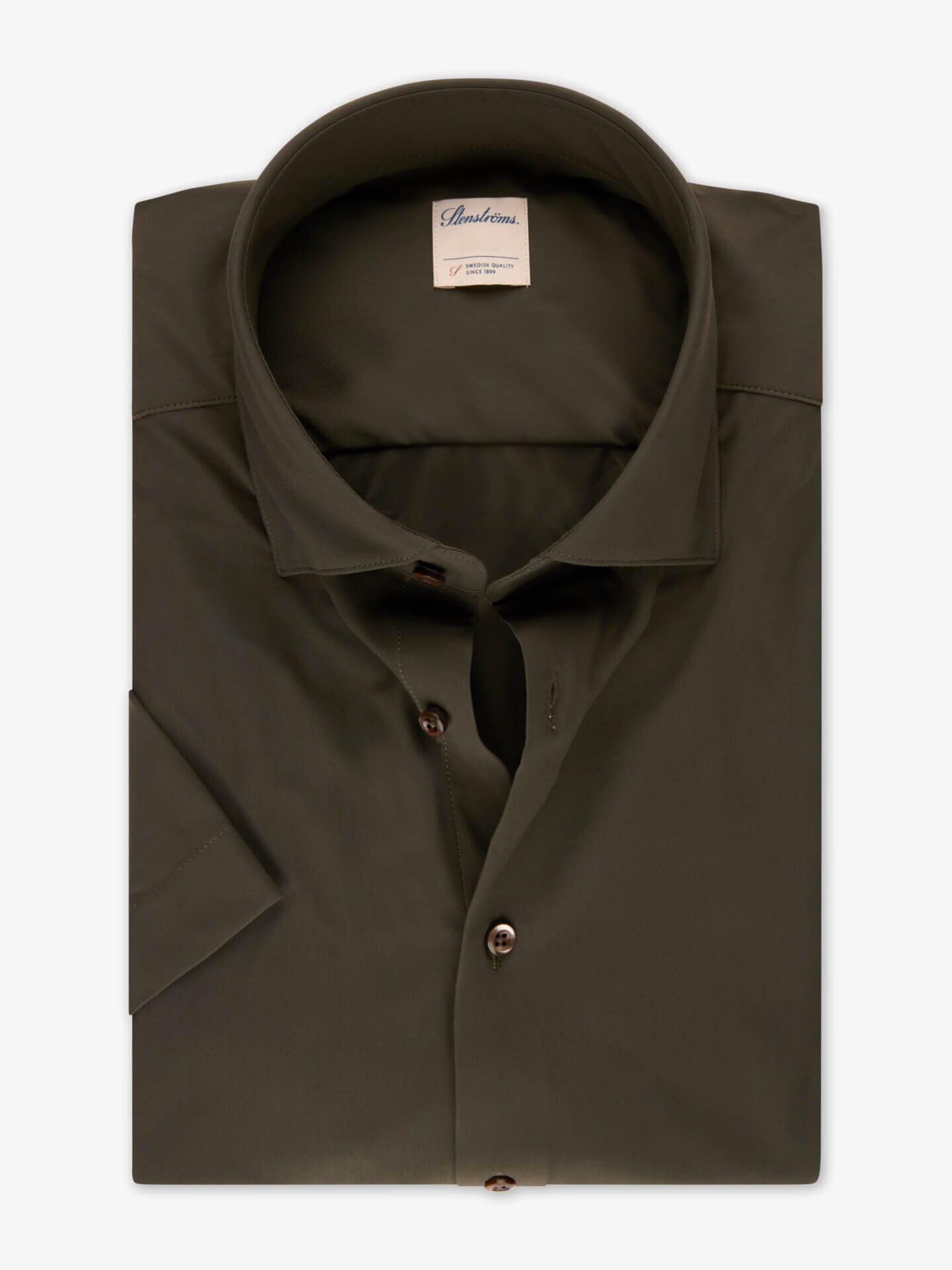 Stenströms Casual Grön Jerseyskjorta, Kort Ärm | Herr | Herrskjortor | Slimline | Storlek: XL | Grön | Enfärgad | Kort Ärm