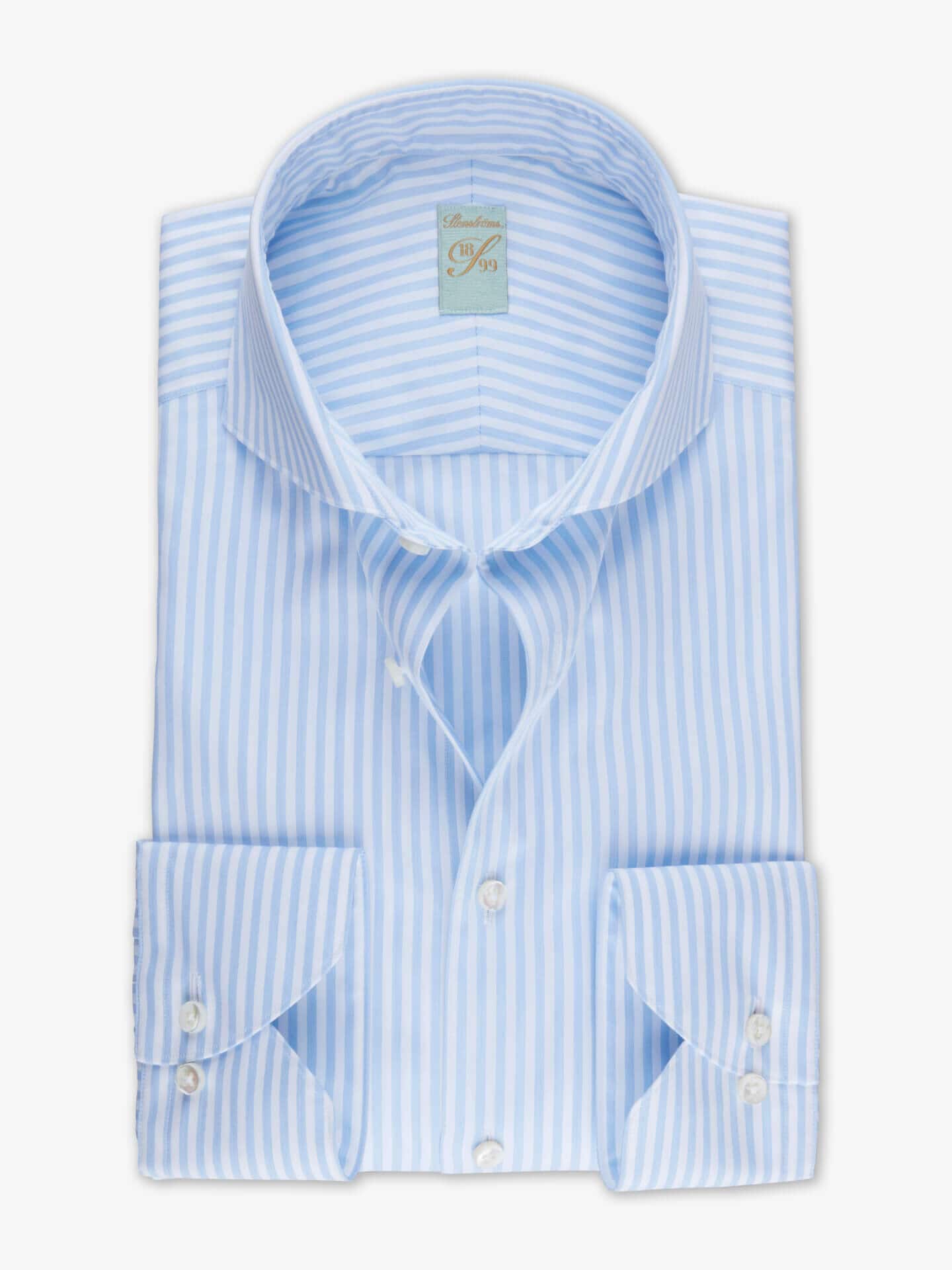 Stenströms 1899 Light Blue Striped Twill Shirt | Herre | Herreskjorter | 1899 | Størrelse: 40 | Lyse blå | Striped | Lange Ermer