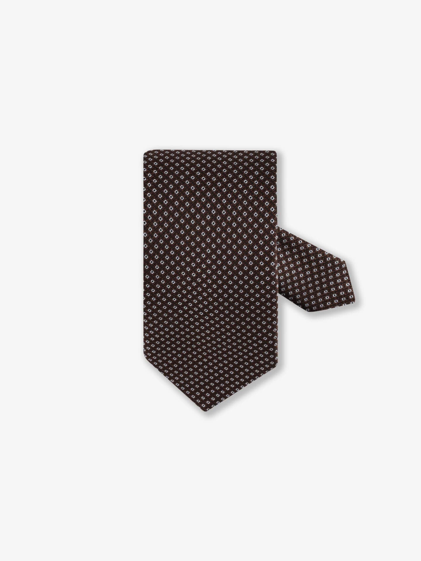 Stenströms Brun Mönstrad Sidenslips | Herr | Accessoarer | Storlek: One Size | Grön