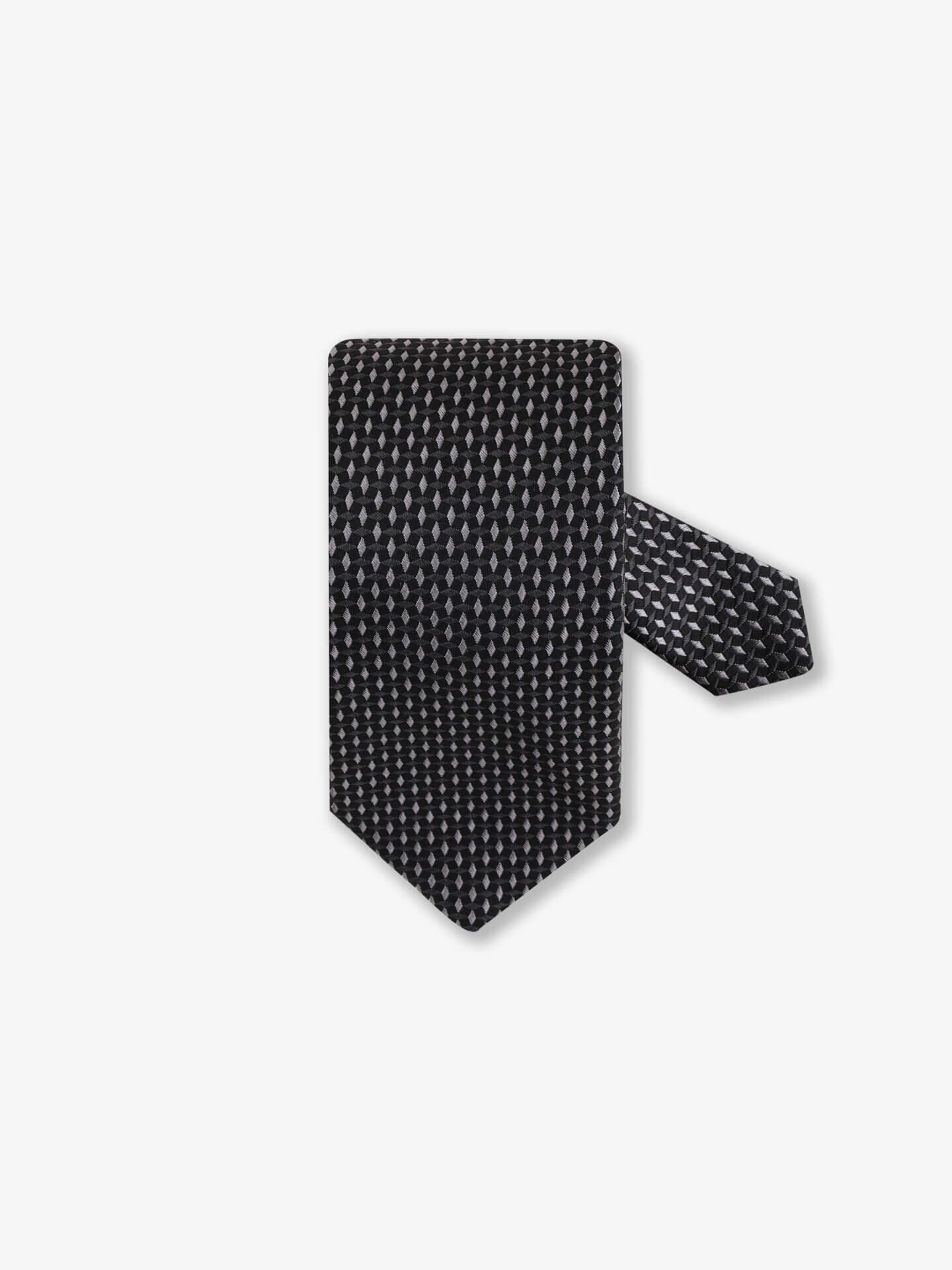 Stenströms Svart Mönstrad Sidenslips | Herr | Accessoarer | Storlek: One Size | Mörkblå