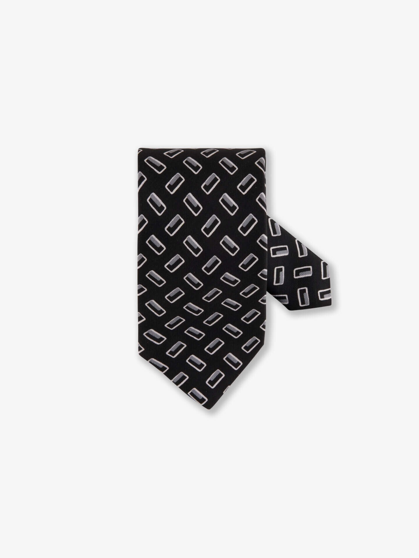 Stenströms Svart Mönstrad Sidenslips | Herr | Accessoarer | Storlek: One Size | Marinblå
