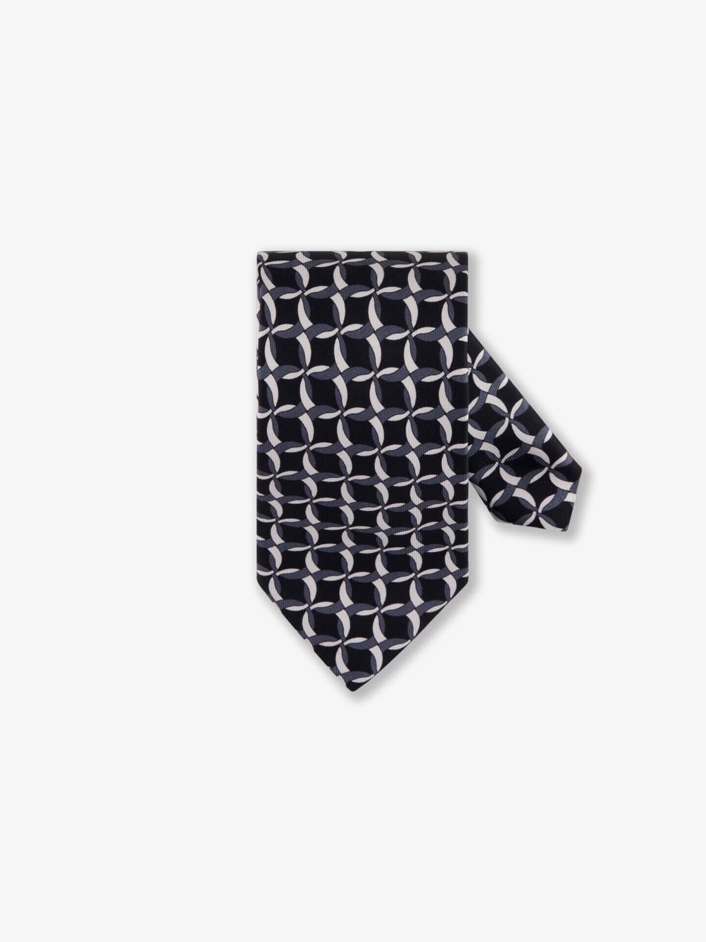 Stenströms Svart Mönstrad Sidenslips | Herr | Accessoarer | Storlek: One Size | Marinblå