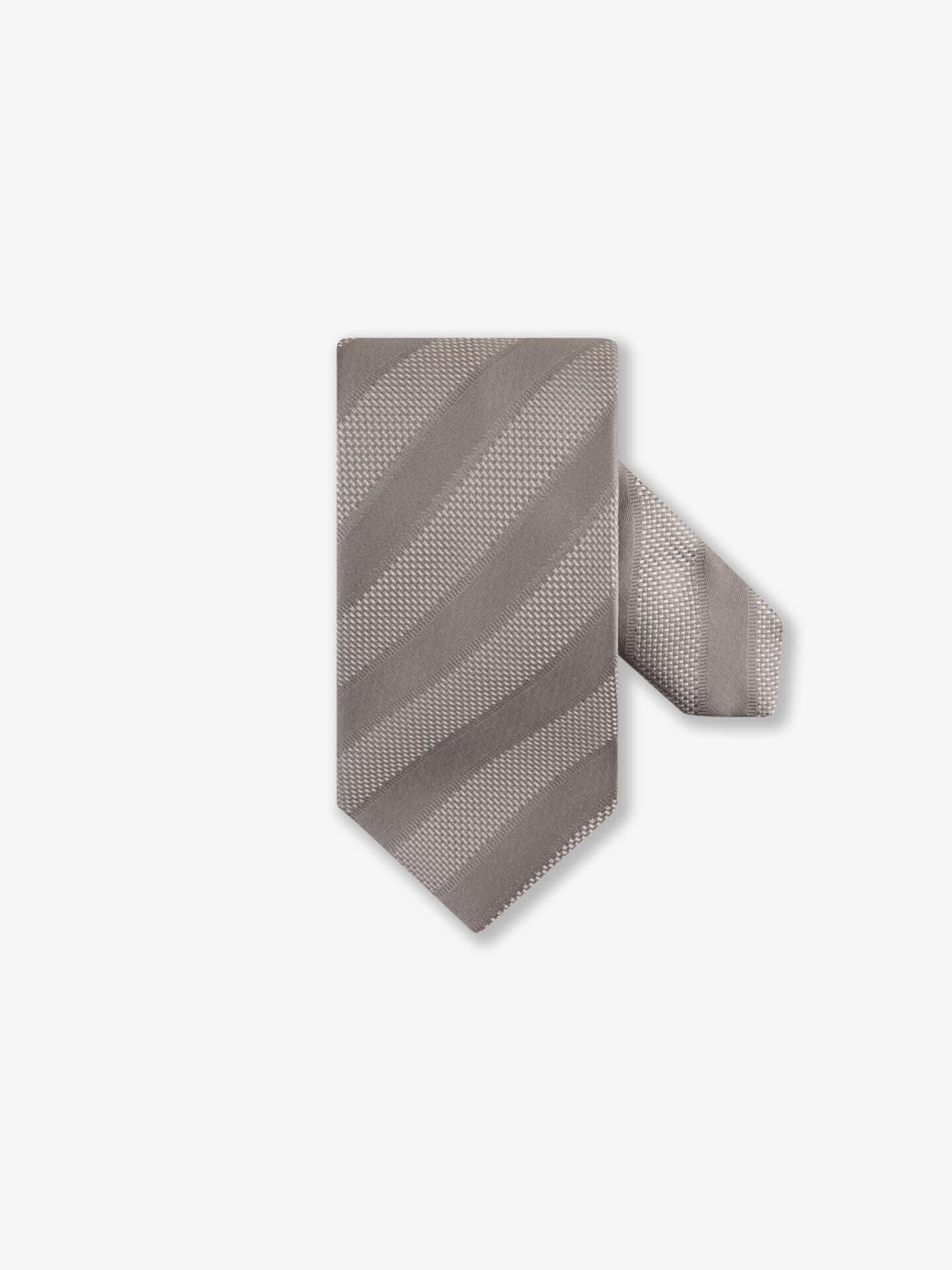 Stenströms Grå Randig Sidenslips | Herr | Accessoarer | Storlek: One Size | Grå