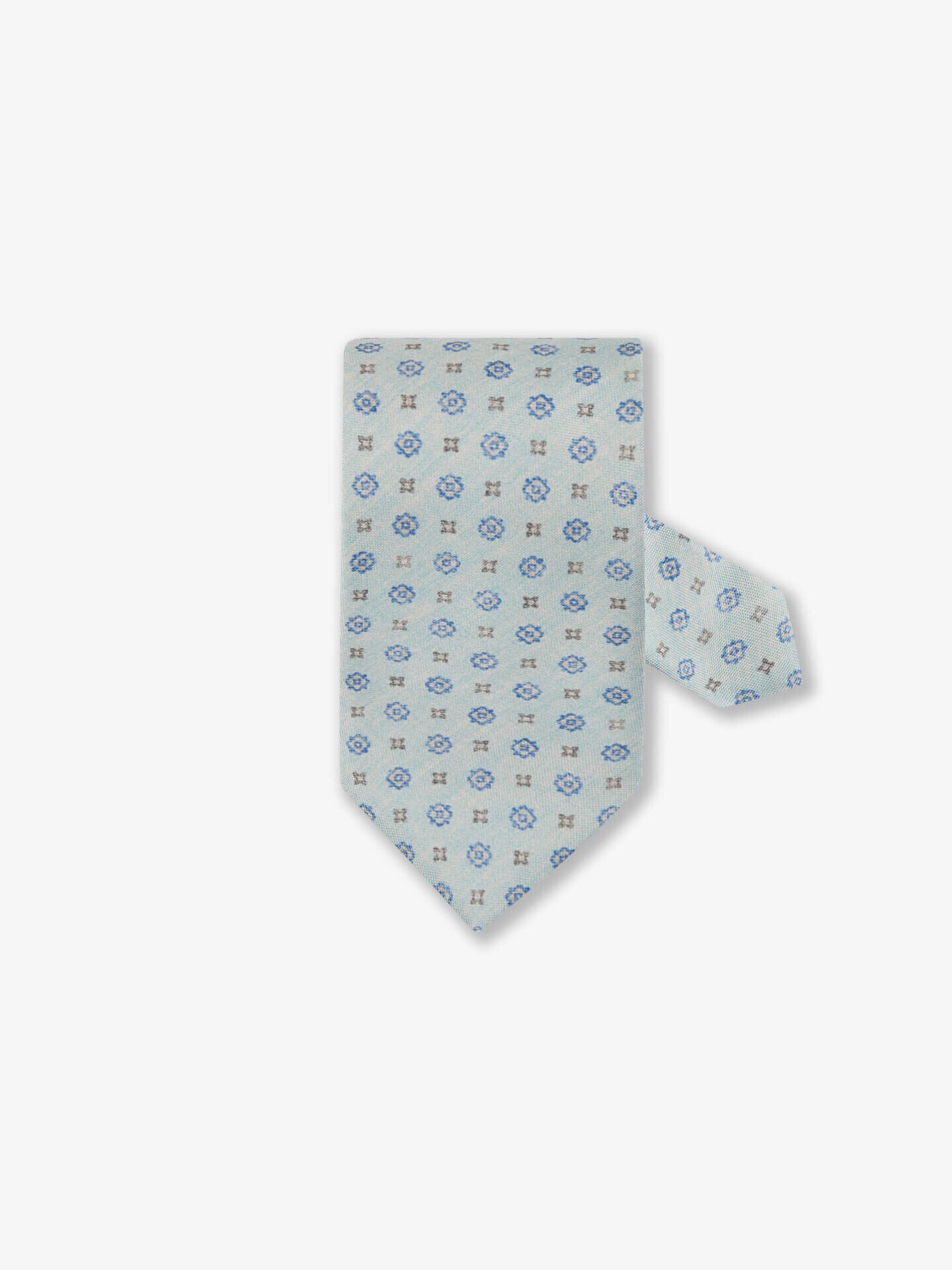 Stenströms Ljusblå Mönstrad Sidenslips | Herr | Accessoarer | Storlek: One Size | Ljusblå