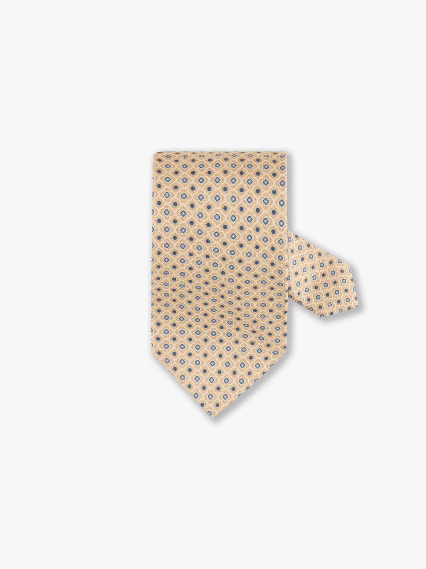 Stenströms Beige mønstret silkeslips | Herre | Accessoirer | Størrelse: One Size | Beige