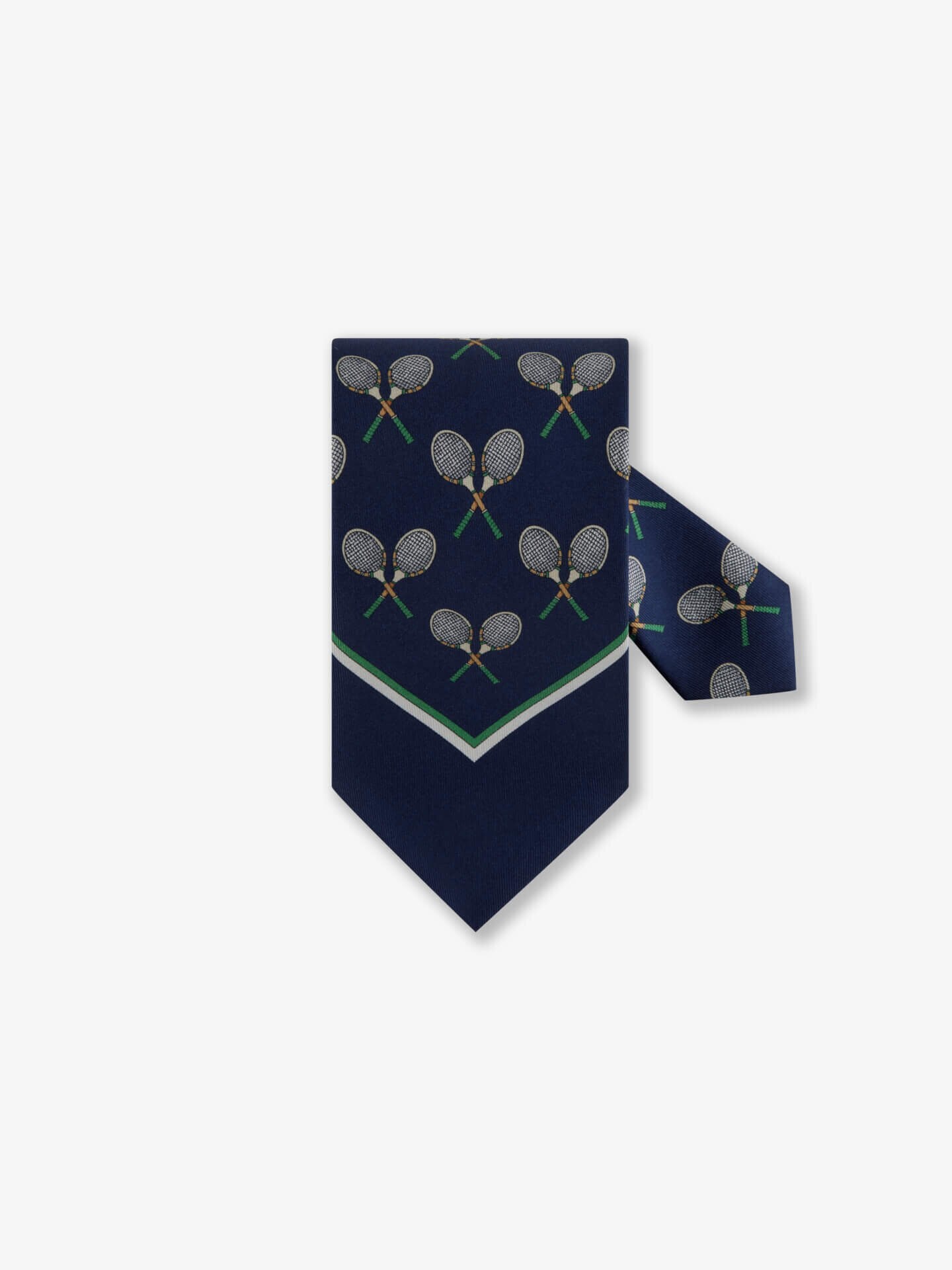 Stenströms Grön Mönstrad Sidenslips | Herr | Accessoarer | Storlek: One Size | Grön
