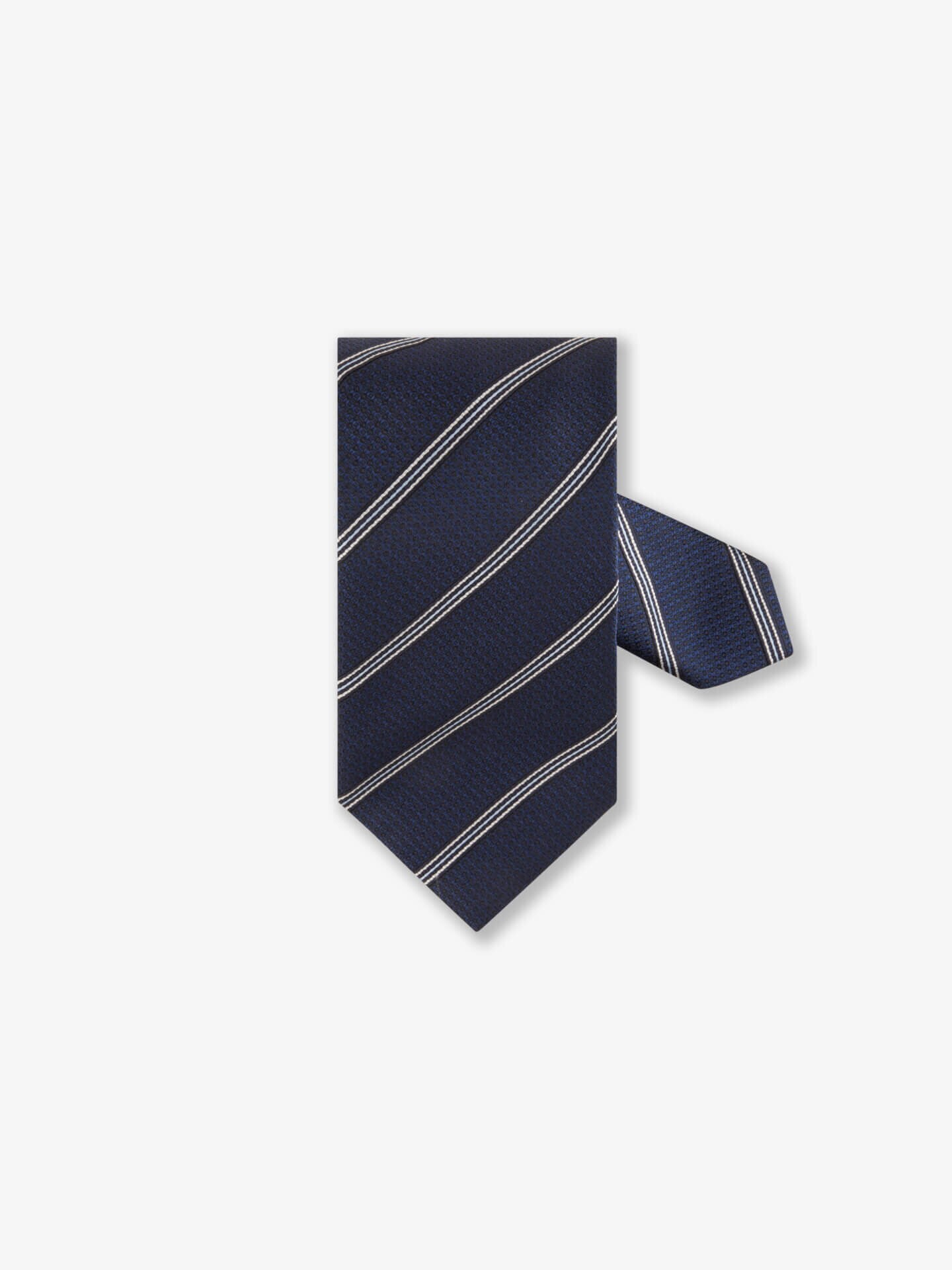 Stenströms Marinblå Randig Sidenslips | Herr | Accessoarer | Storlek: One Size | Marinblå