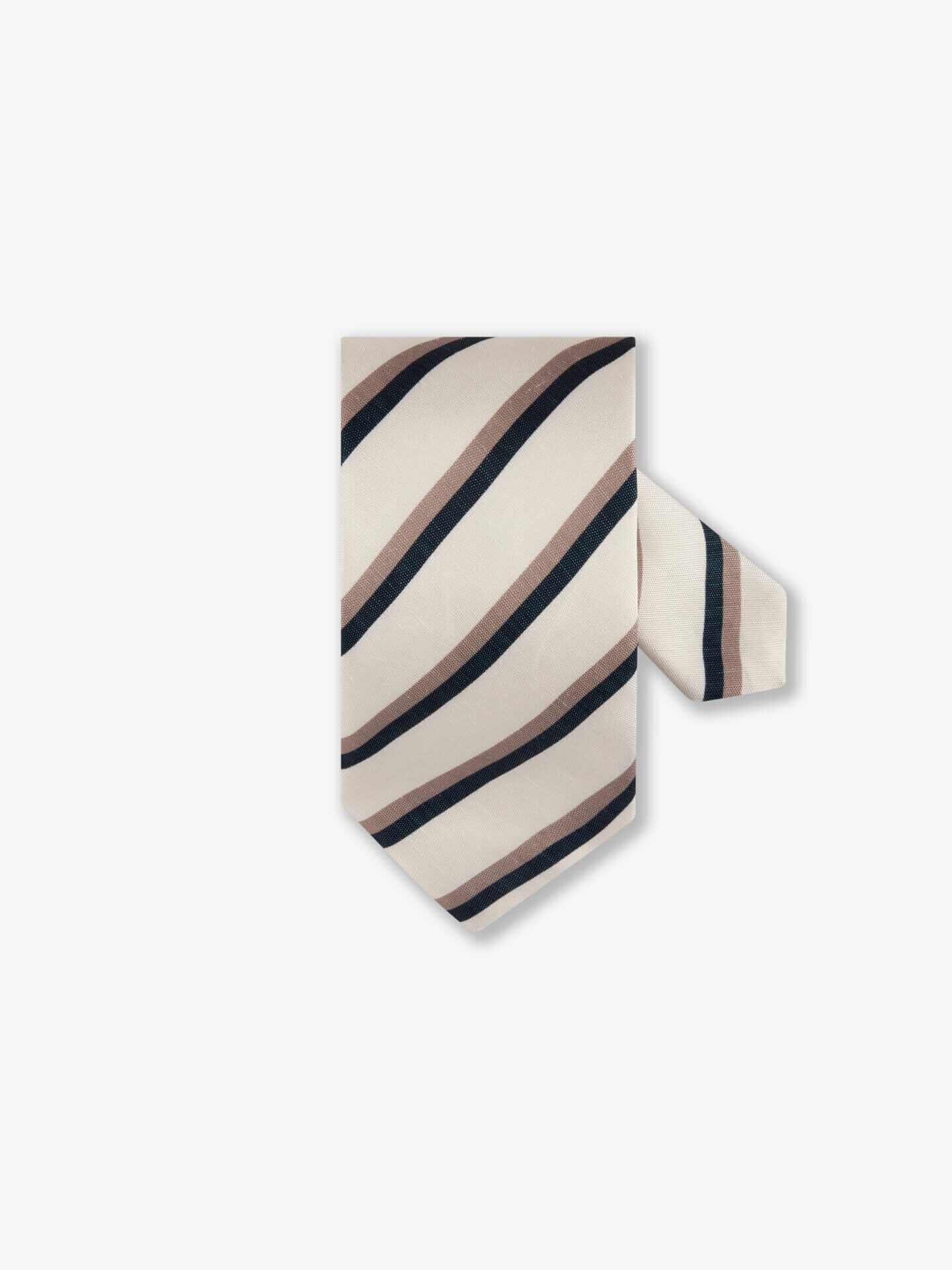 Stenströms Vit Randig Siden/Linneslips | Herr | Accessoarer | Storlek: One Size | Vit