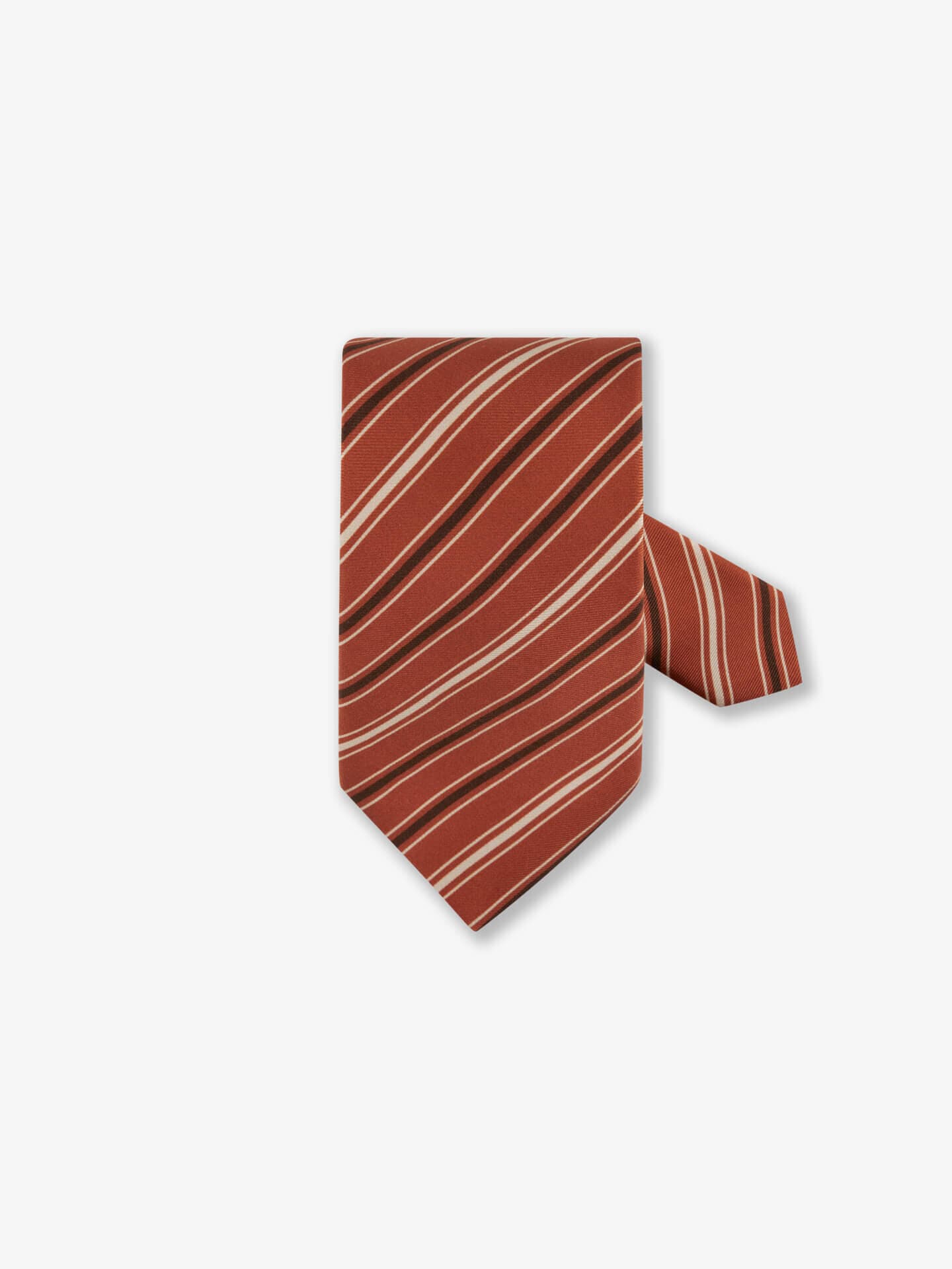 Stenströms Mörk orange Mönstrad Sidenslips | Herr | Accessoarer | Storlek: One Size | Mörk orange