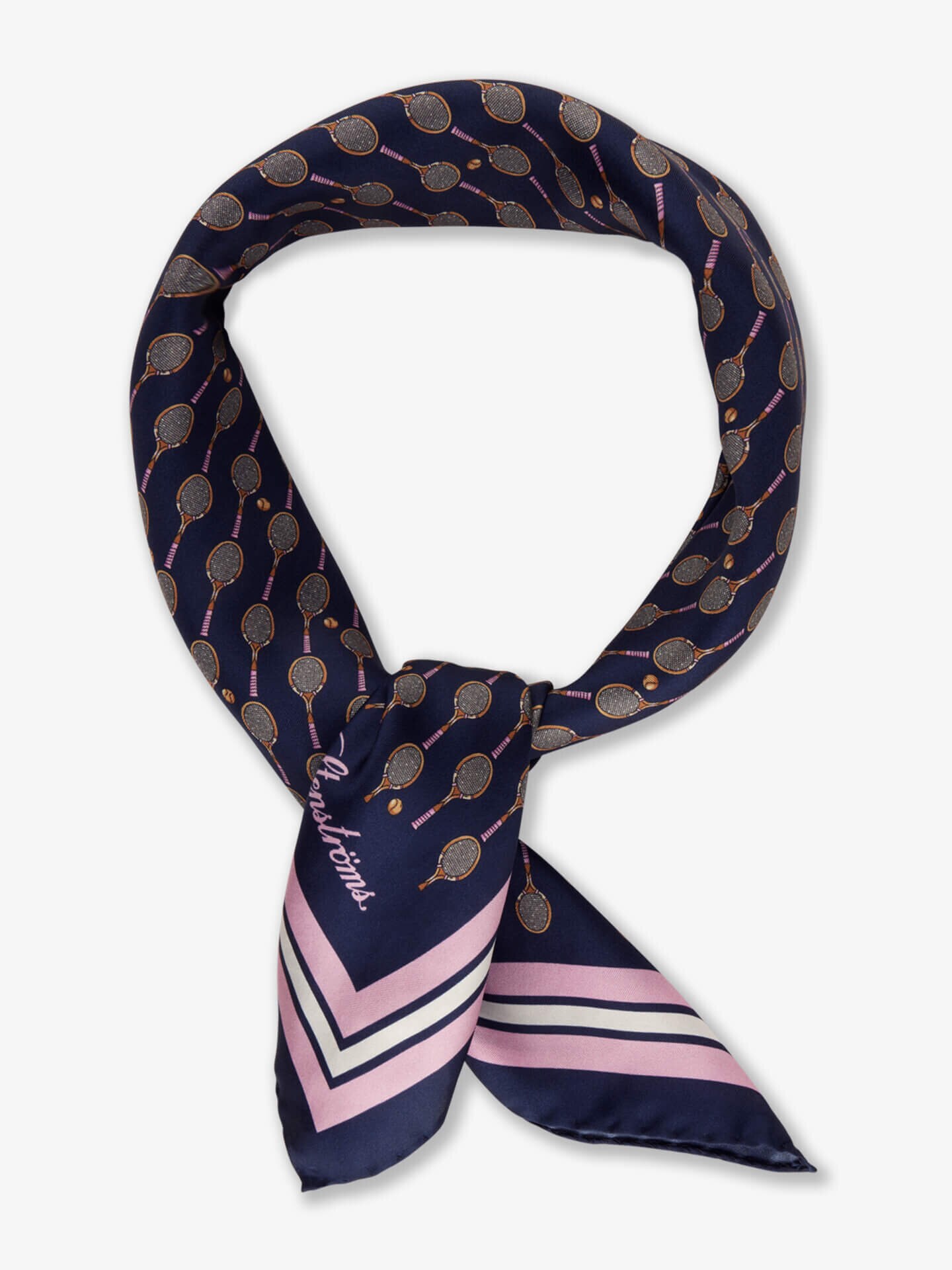 Stenströms Ljusrosa Mönstrad Sidenbandana | Herr | Accessoarer | Storlek: One Size | Ljusrosa