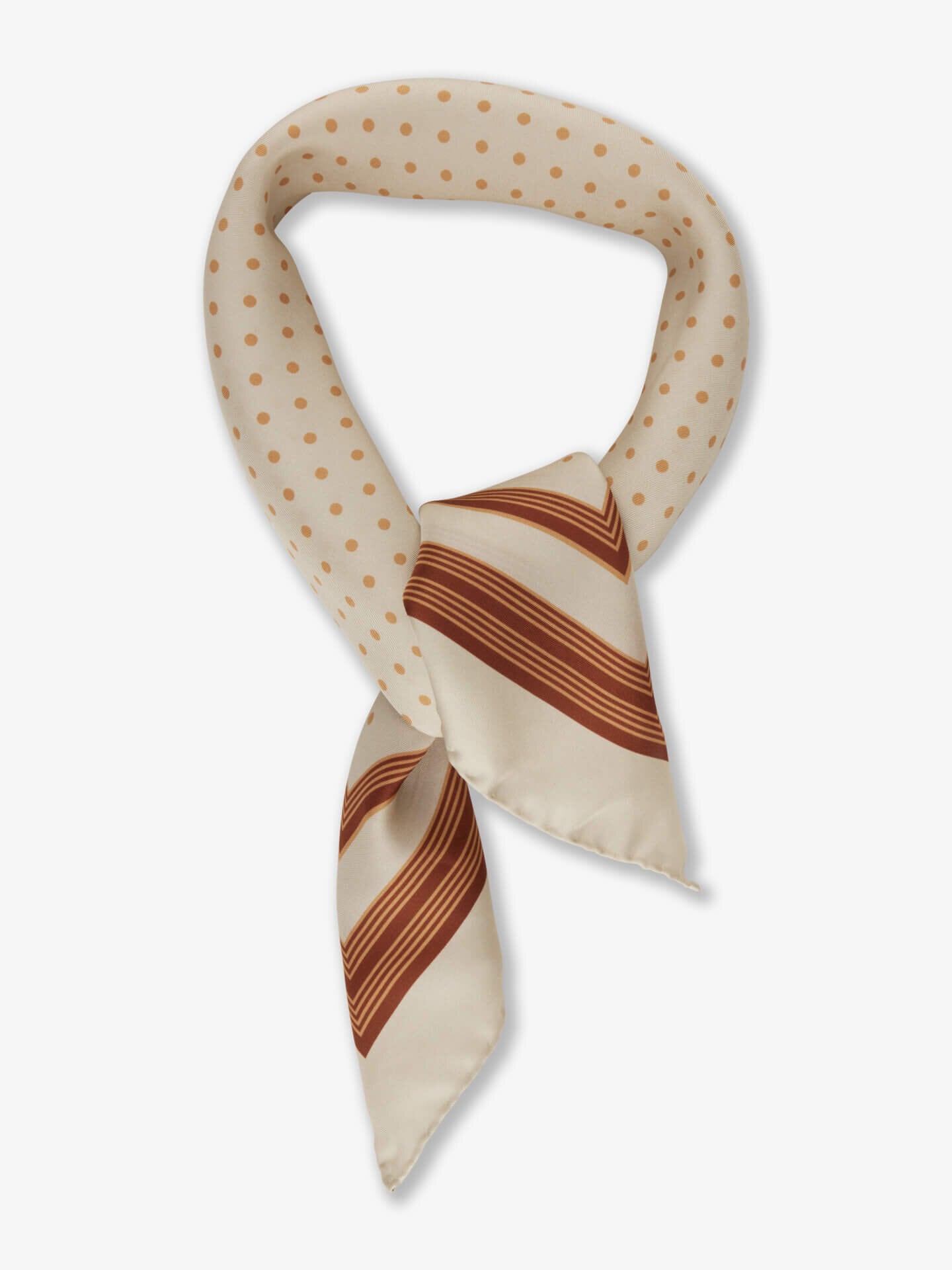 Stenströms Beige Prickig Sidenscarf | Dam | Accessoarer | Storlek: One Size | Beige