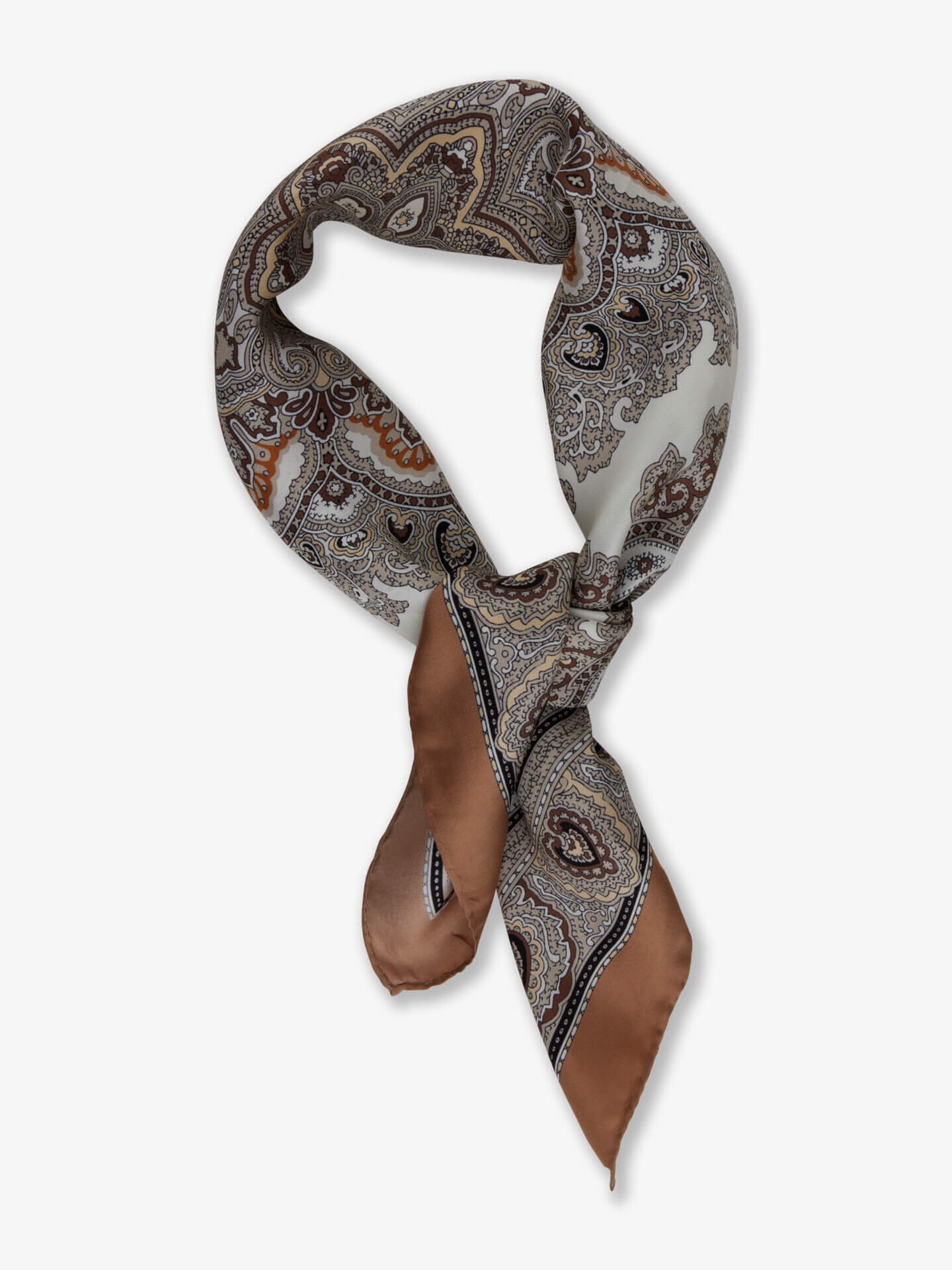 Stenströms Ljusbrun Mönstrad Sidenscarf | Dam | Accessoarer | Storlek: One Size | Ljusbrun