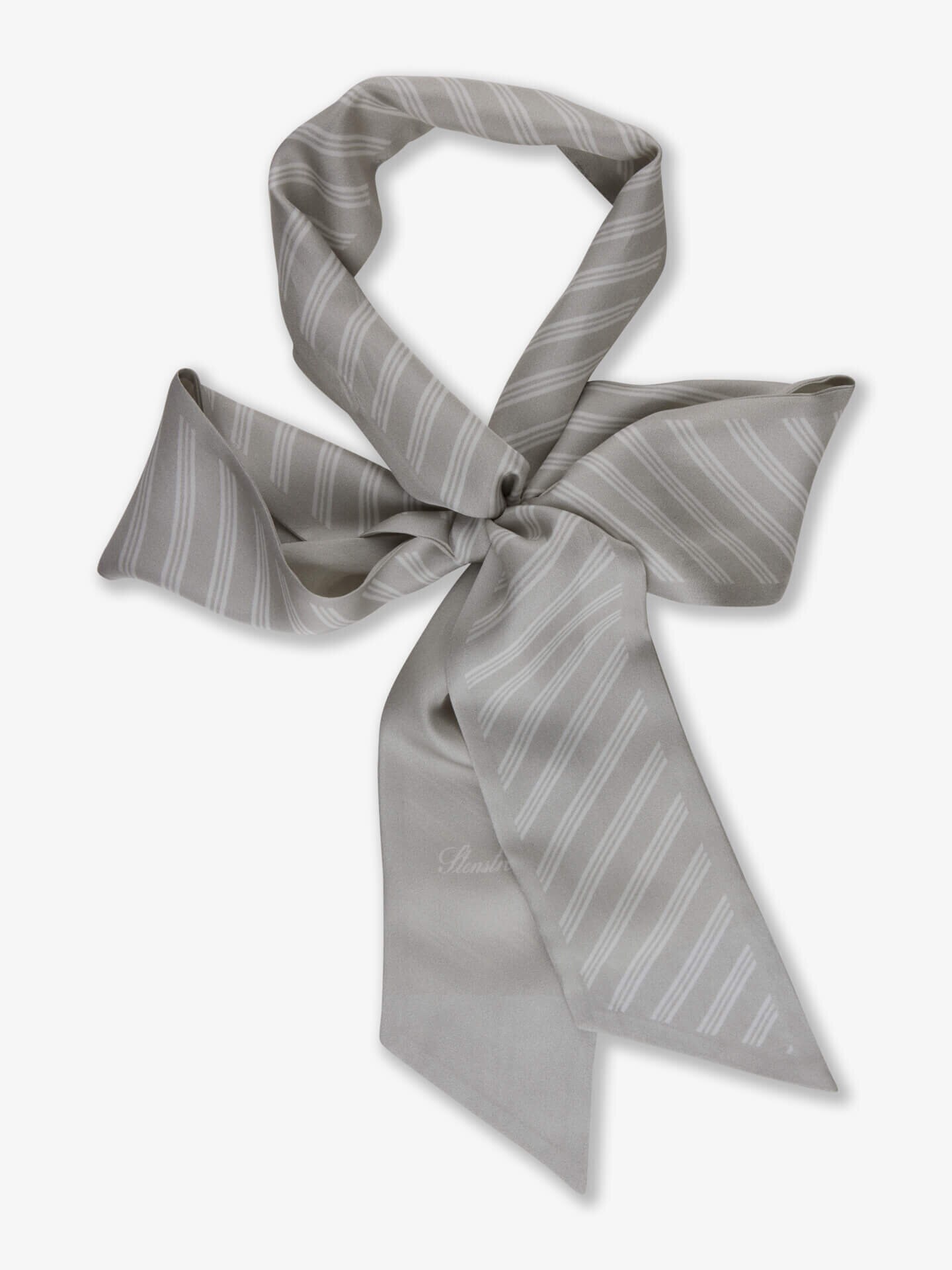 Stenströms Beige Randig Sidenscarf | Dam | Accessoarer | Storlek: One Size | Beige