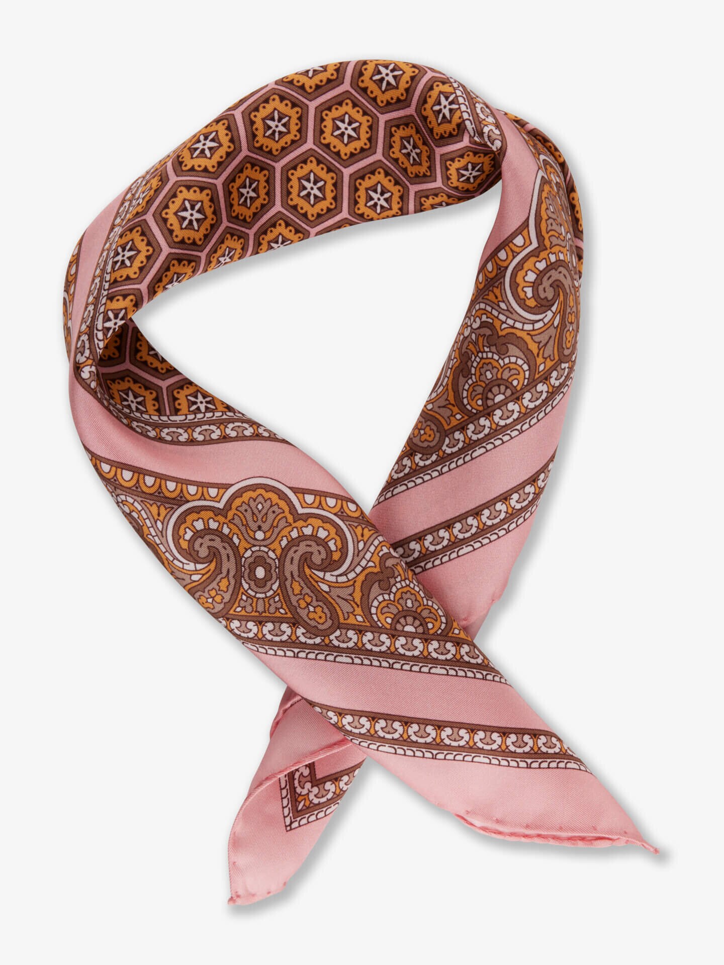 Stenströms Mönstrad Sidenscarf | Dam | Accessoarer | Storlek: One Size | Ljusrosa