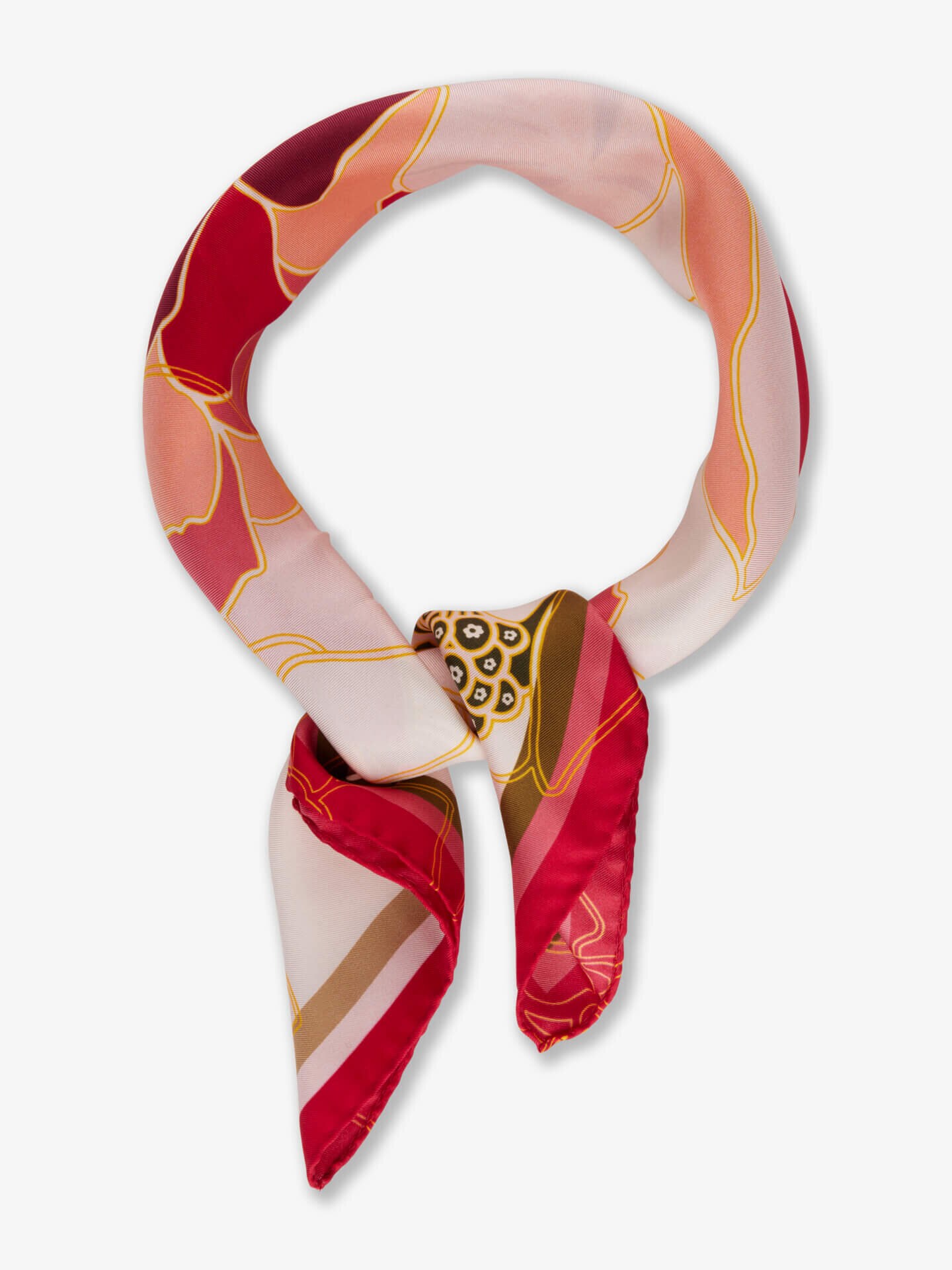 Stenströms Mönstrad Sidenscarf | Dam | Accessoarer | Storlek: One Size | Ljusrosa