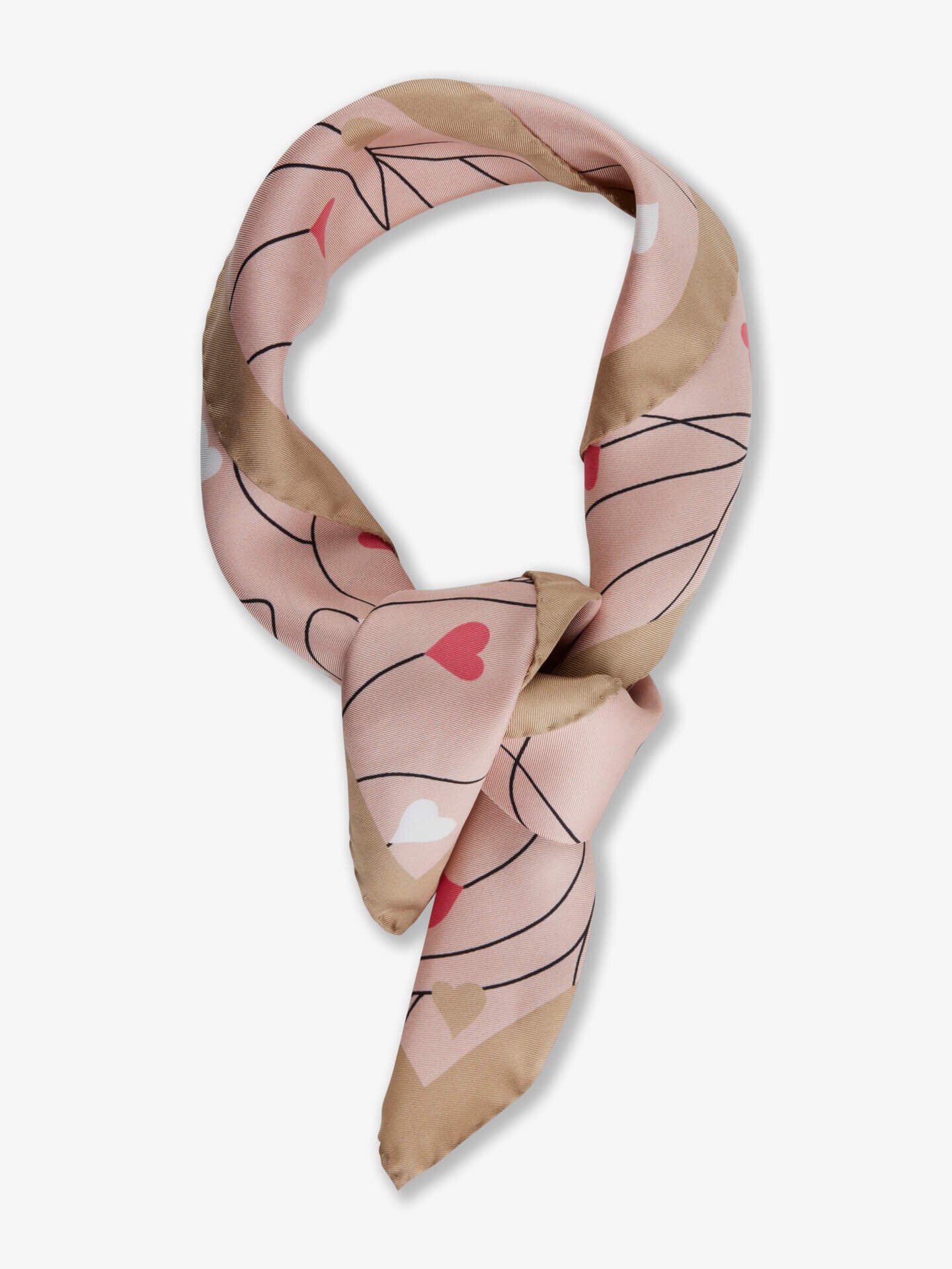 Stenströms Ljusrosa Mönstrad Sidenscarf | Dam | Accessoarer | Storlek: One Size | Ljusrosa