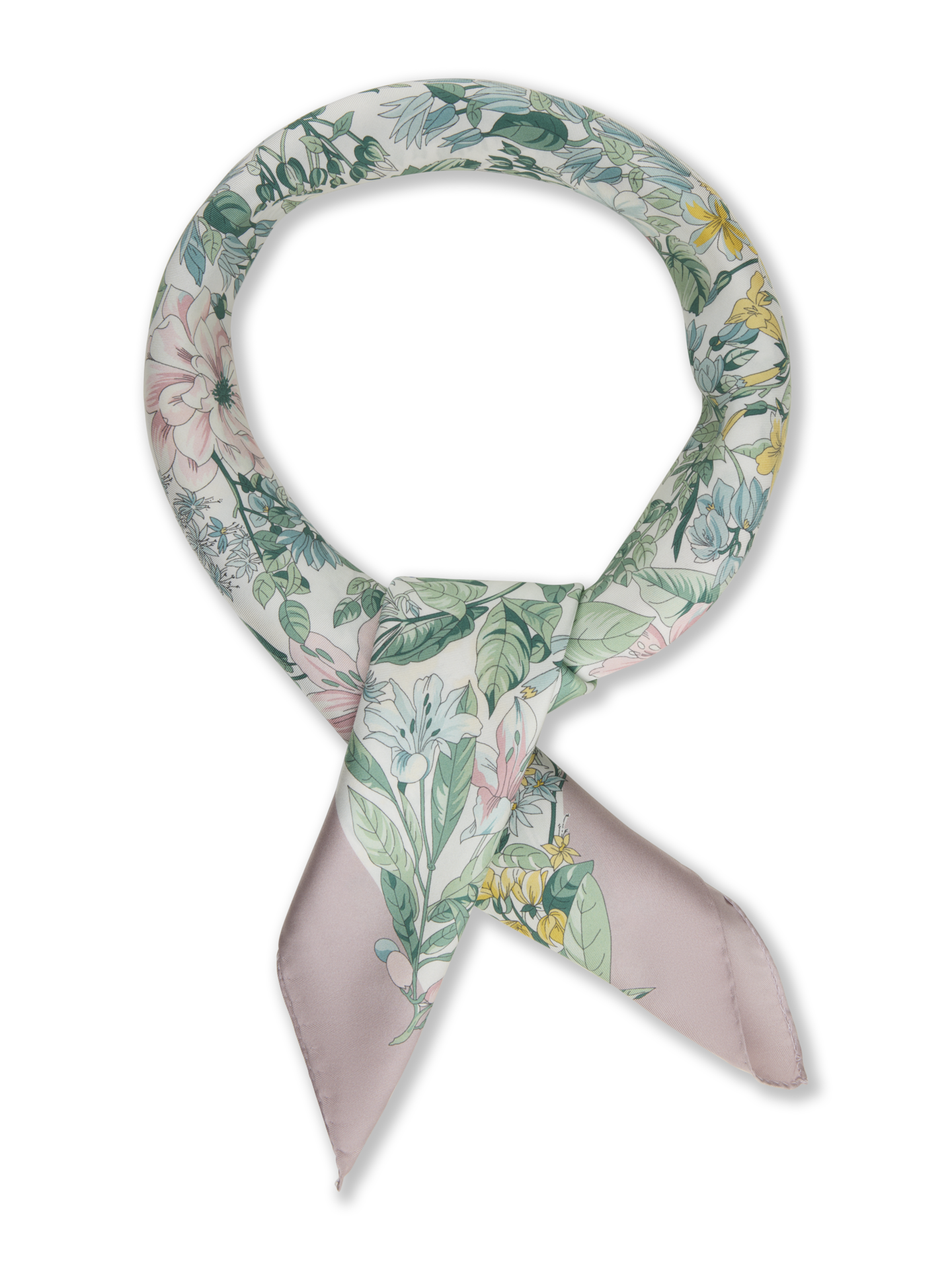 Stenströms Beige Blommig Sidenscarf | Dam | Accessoarer | Storlek: One Size | Beige